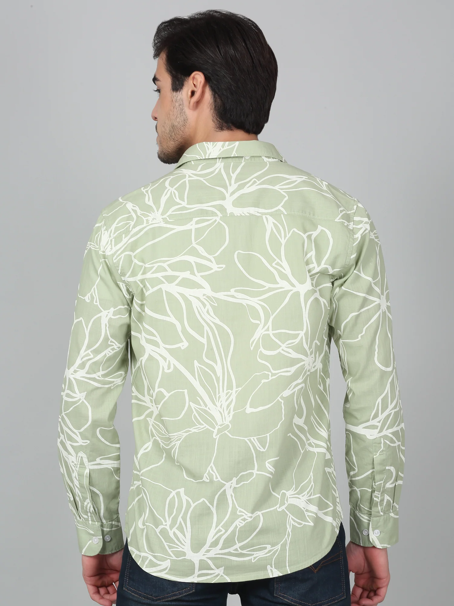 Casual Shirt for Men | Breathable & Soft with Color Fastness Regular Fit Spread Collar Neck Cotton Fabric Printed Pattern - Image 3