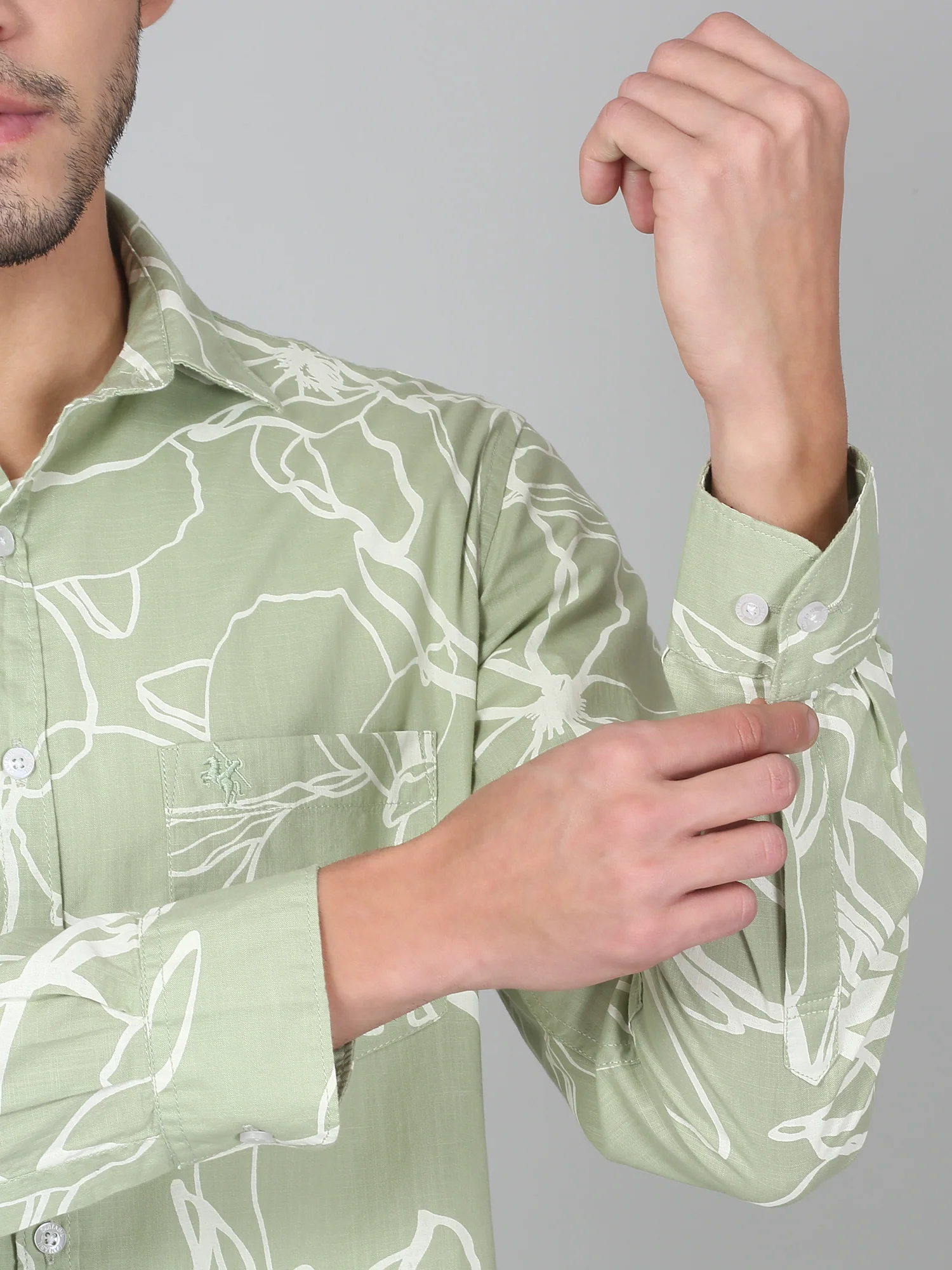 Casual Shirt for Men | Breathable & Soft with Color Fastness Regular Fit Spread Collar Neck Cotton Fabric Printed Pattern - Image 4