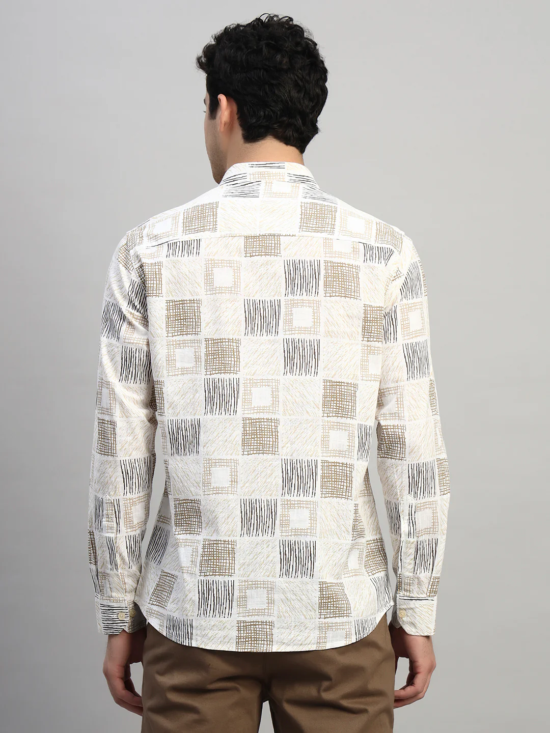 Casual Shirt for Men | Breathable & Soft with Color Fastness Regular Fit Spread Collar Neck Cotton Fabric Printed Pattern - Image 5