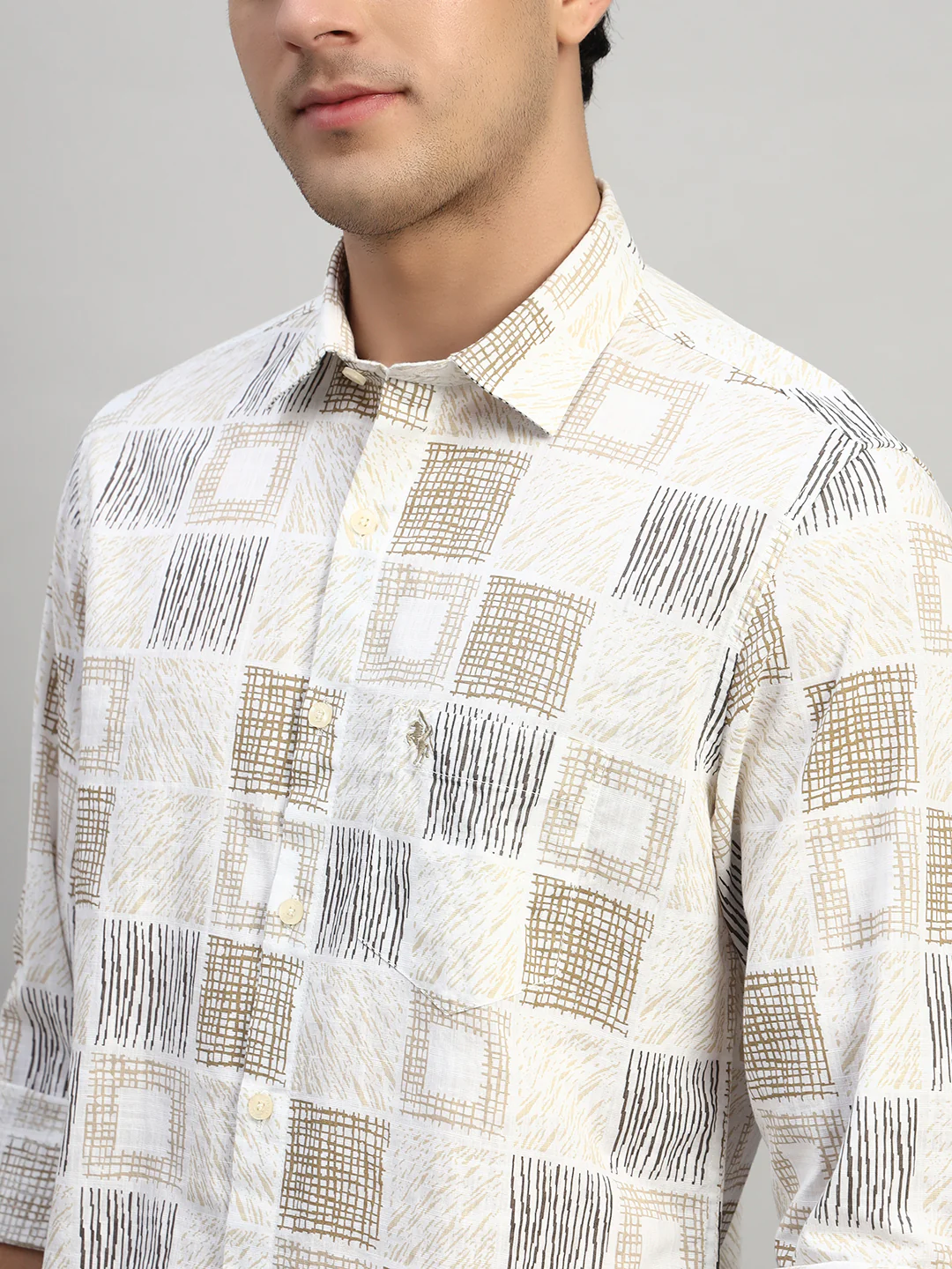 Casual Shirt for Men | Breathable & Soft with Color Fastness Regular Fit Spread Collar Neck Cotton Fabric Printed Pattern - Image 7