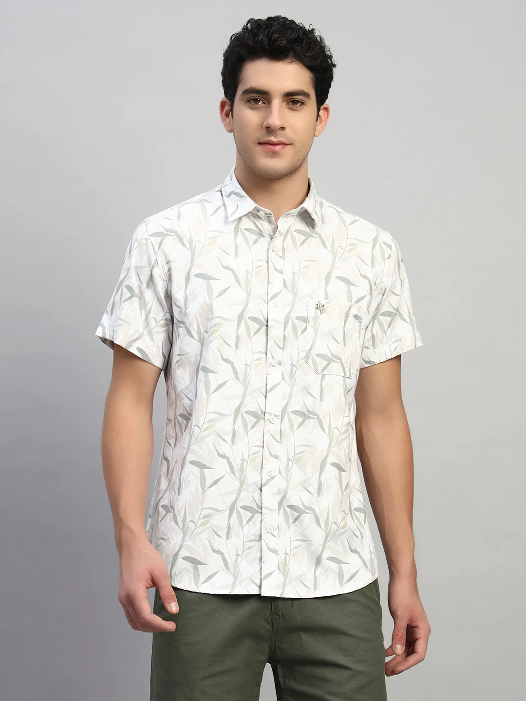 Casual Shirt for Men | Breathable & Soft with Color Fastness Regular Fit Spread Collar Neck Poly Cotton Fabric Printed Pattern - Image 3