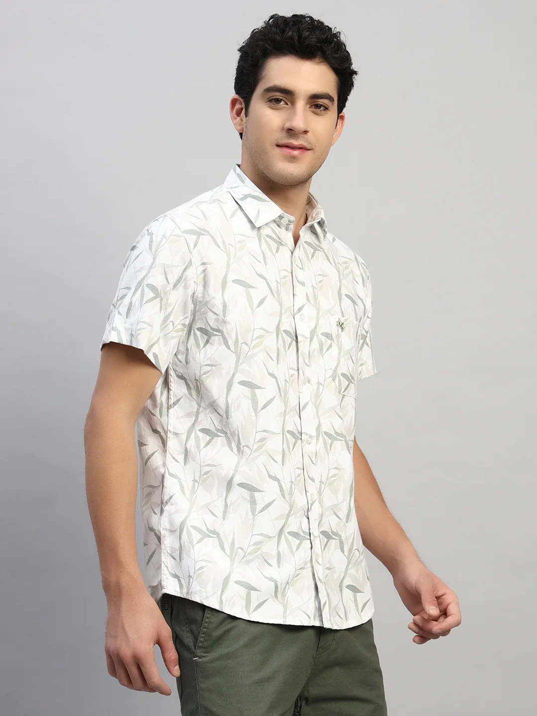 Casual Shirt for Men | Breathable & Soft with Color Fastness Regular Fit Spread Collar Neck Poly Cotton Fabric Printed Pattern - Image 5