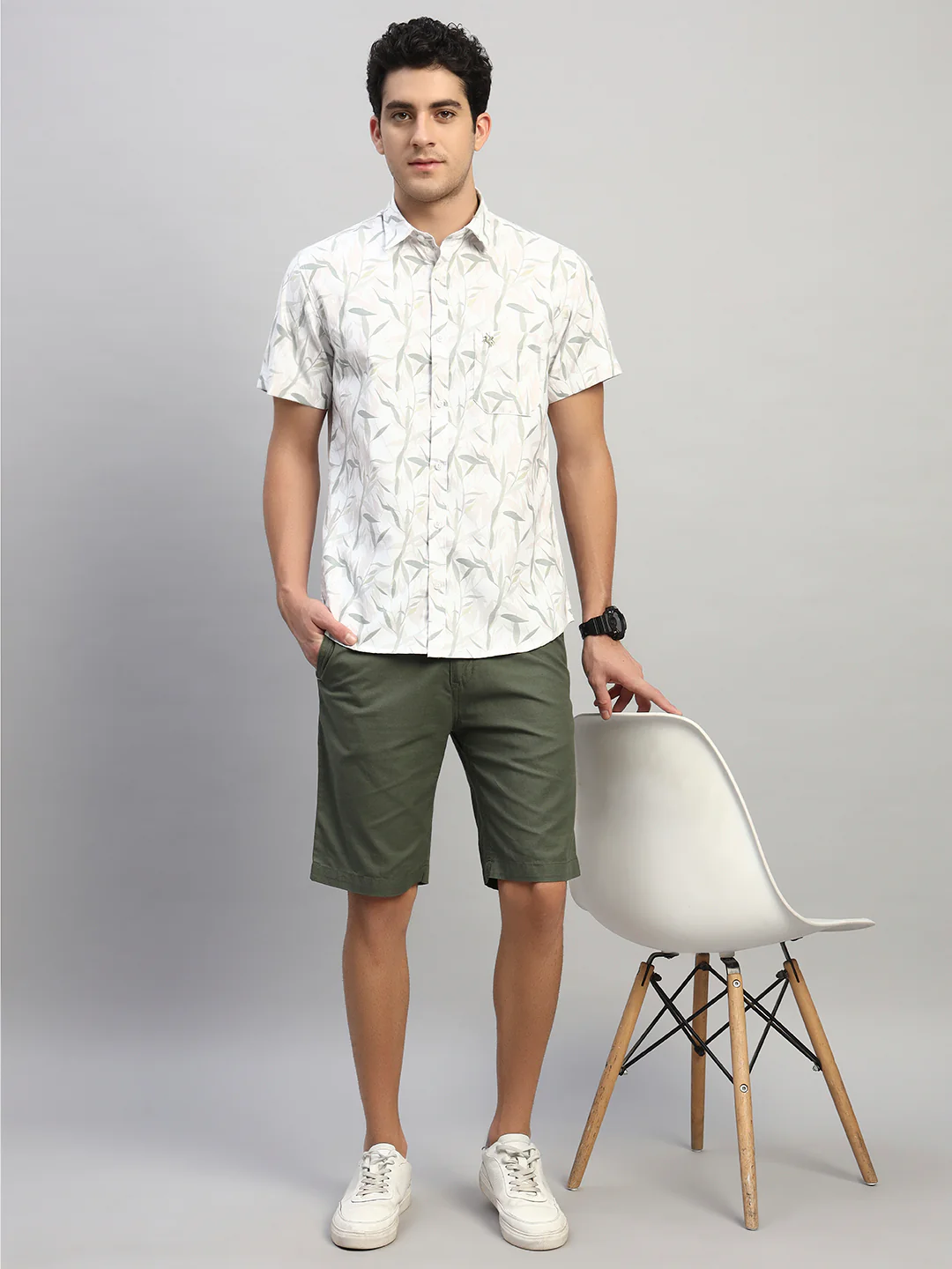 Casual Shirt for Men | Breathable & Soft with Color Fastness Regular Fit Spread Collar Neck Poly Cotton Fabric Printed Pattern - Image 8