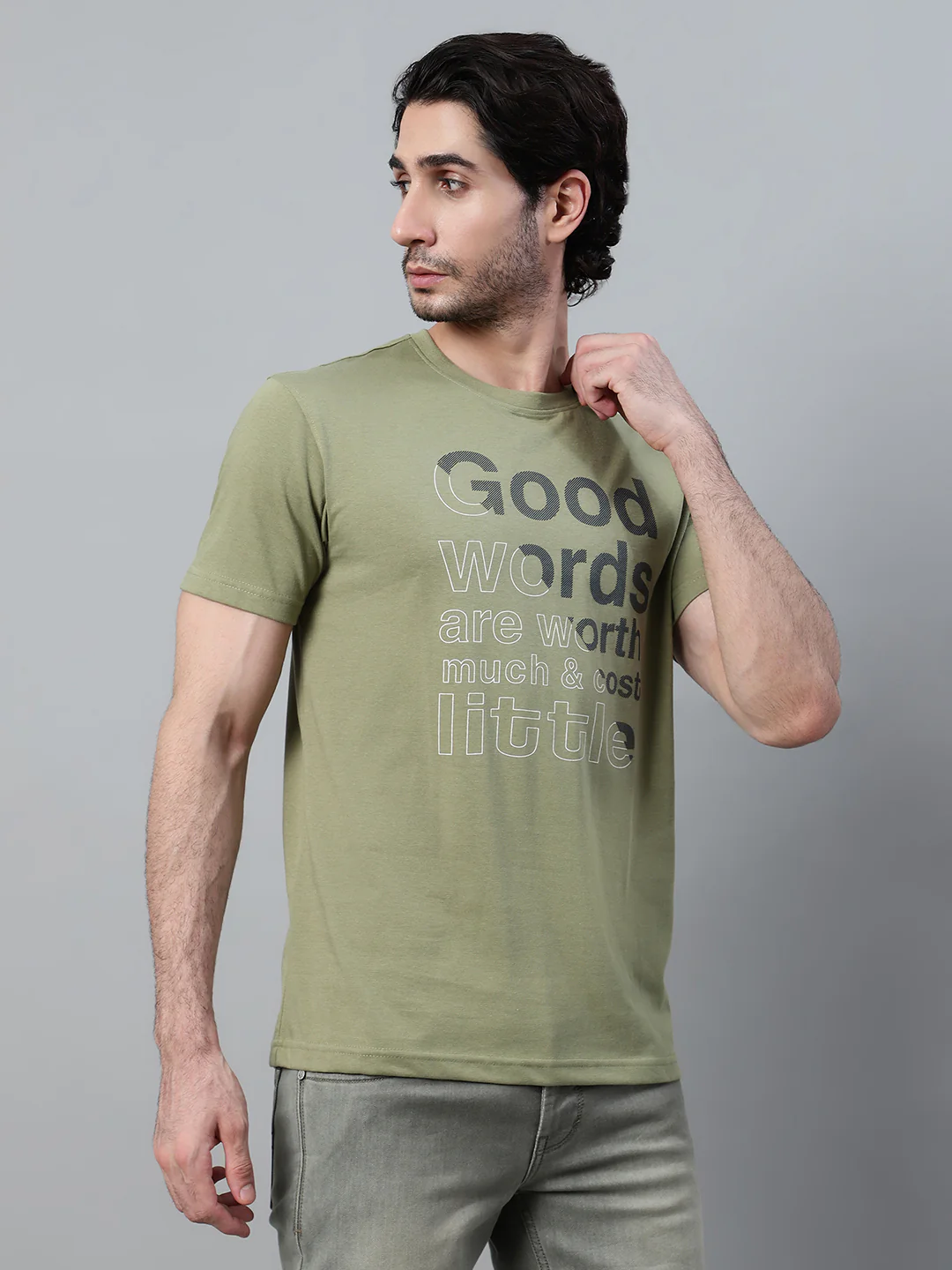 T-Shirt for Men | Breathable & Soft with Color Fastness Regular Fit Round Neck Poly Cotton Fabric Printed Pattern - Image 4