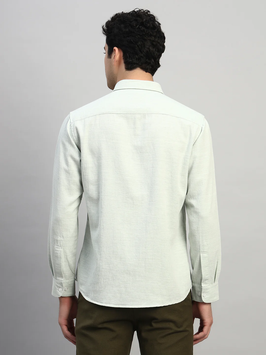 Casual Shirt for Men | Breathable & Soft with Color Fastness Regular Fit Spread Collar Neck Cotton Blend Fabric Self Design Pattern - Image 2