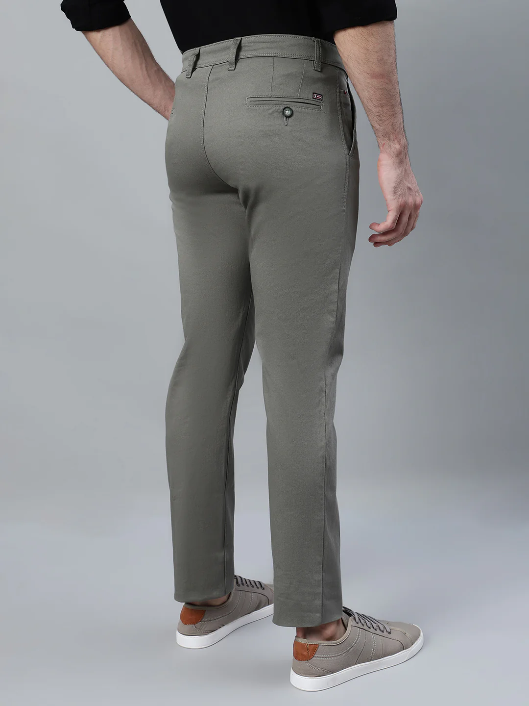 Casual Trouser for Men | Breathable & Soft with Color Fastness Regular Fit Cotton Blend Fabric Solid Pattern Button Closure - Image 2