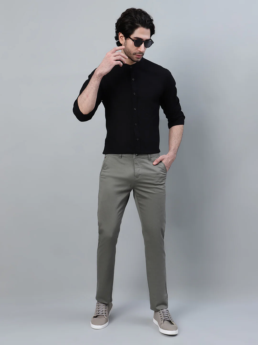 Casual Trouser for Men | Breathable & Soft with Color Fastness Regular Fit Cotton Blend Fabric Solid Pattern Button Closure - Image 6