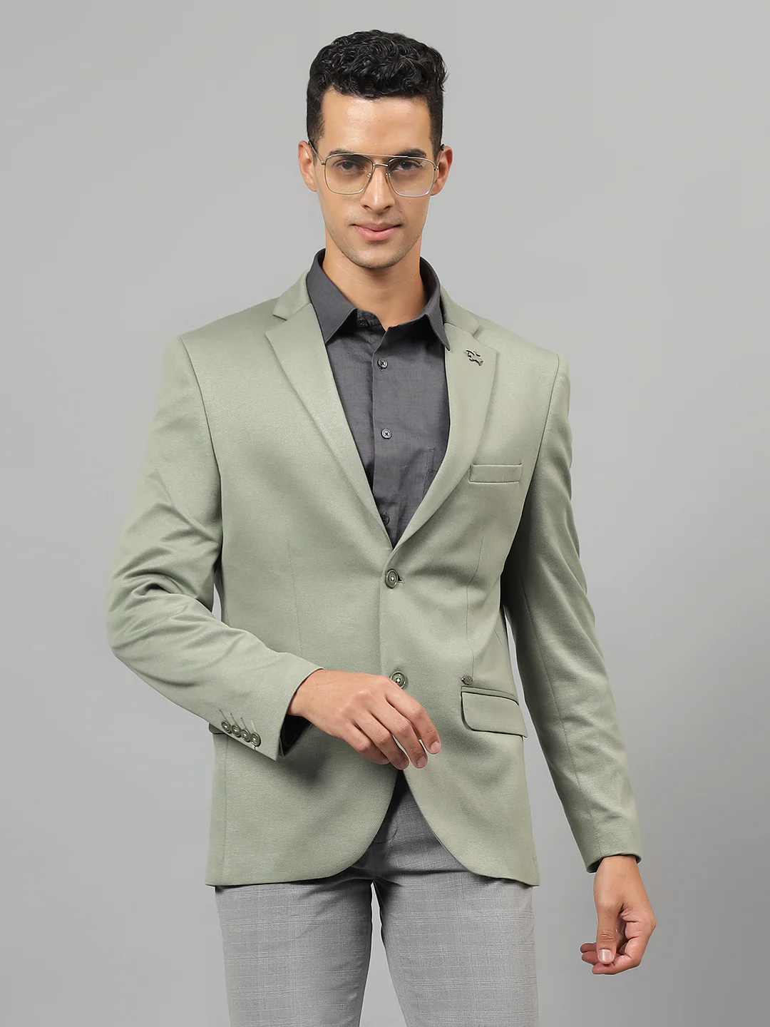Blazer for Men | Premium Casual Blazer Slim Fit Notched Collar Terry Rayon Fabric Solid Pattern - Image 2