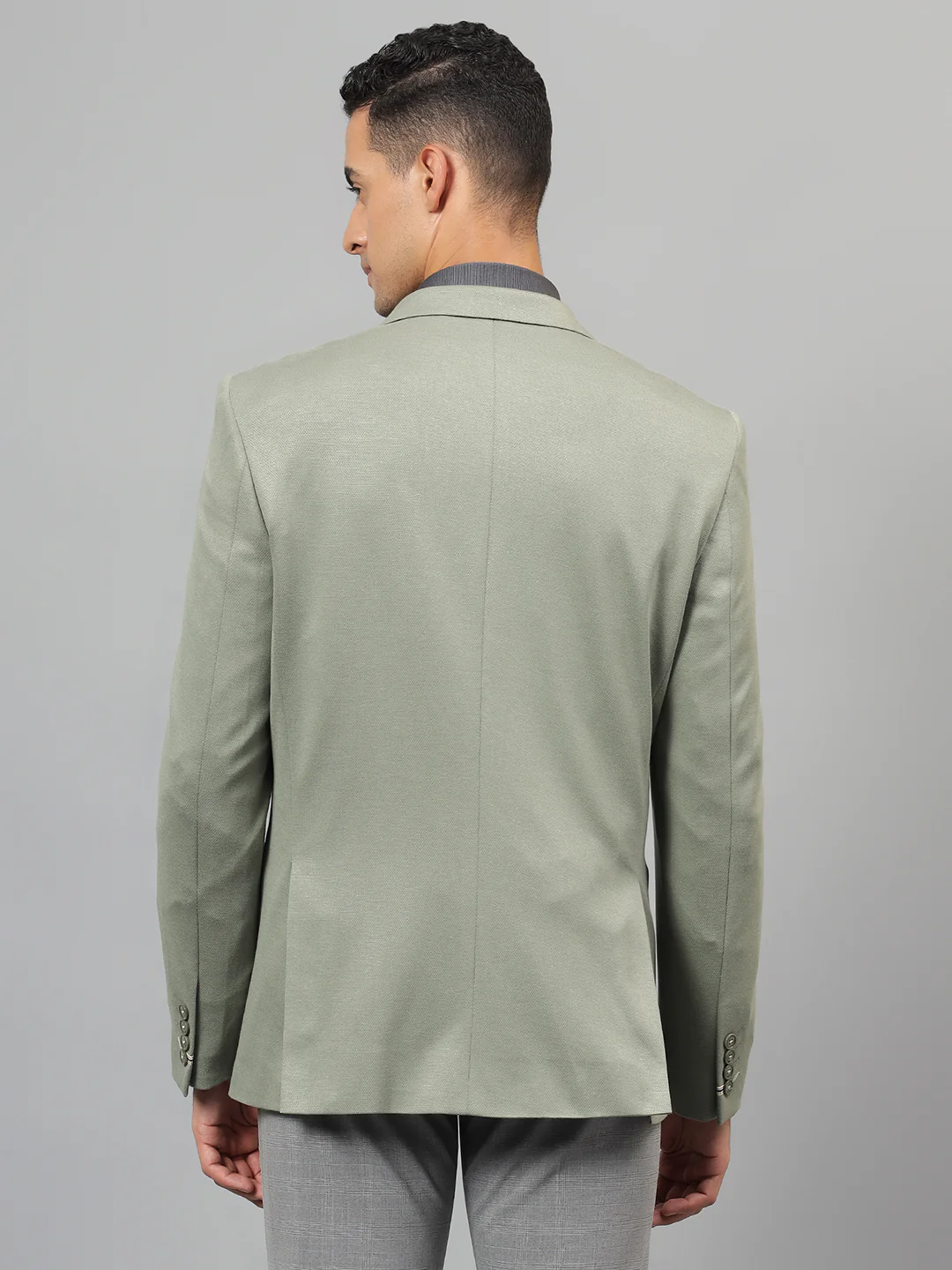 Blazer for Men | Premium Casual Blazer Slim Fit Notched Collar Terry Rayon Fabric Solid Pattern - Image 3