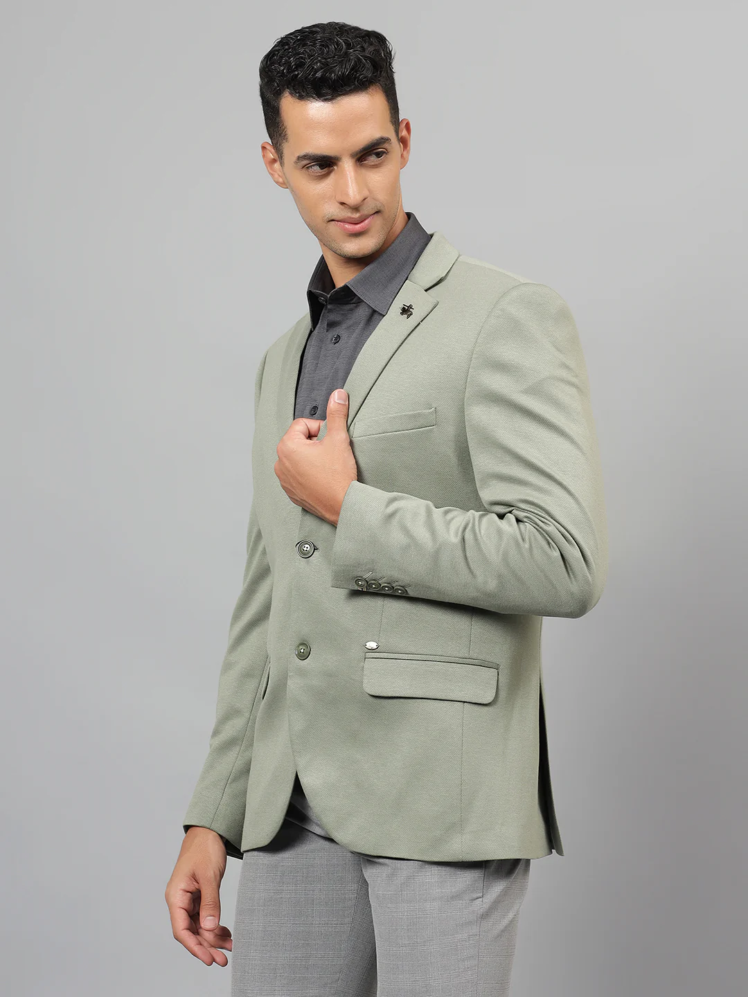 Blazer for Men | Premium Casual Blazer Slim Fit Notched Collar Terry Rayon Fabric Solid Pattern - Image 5