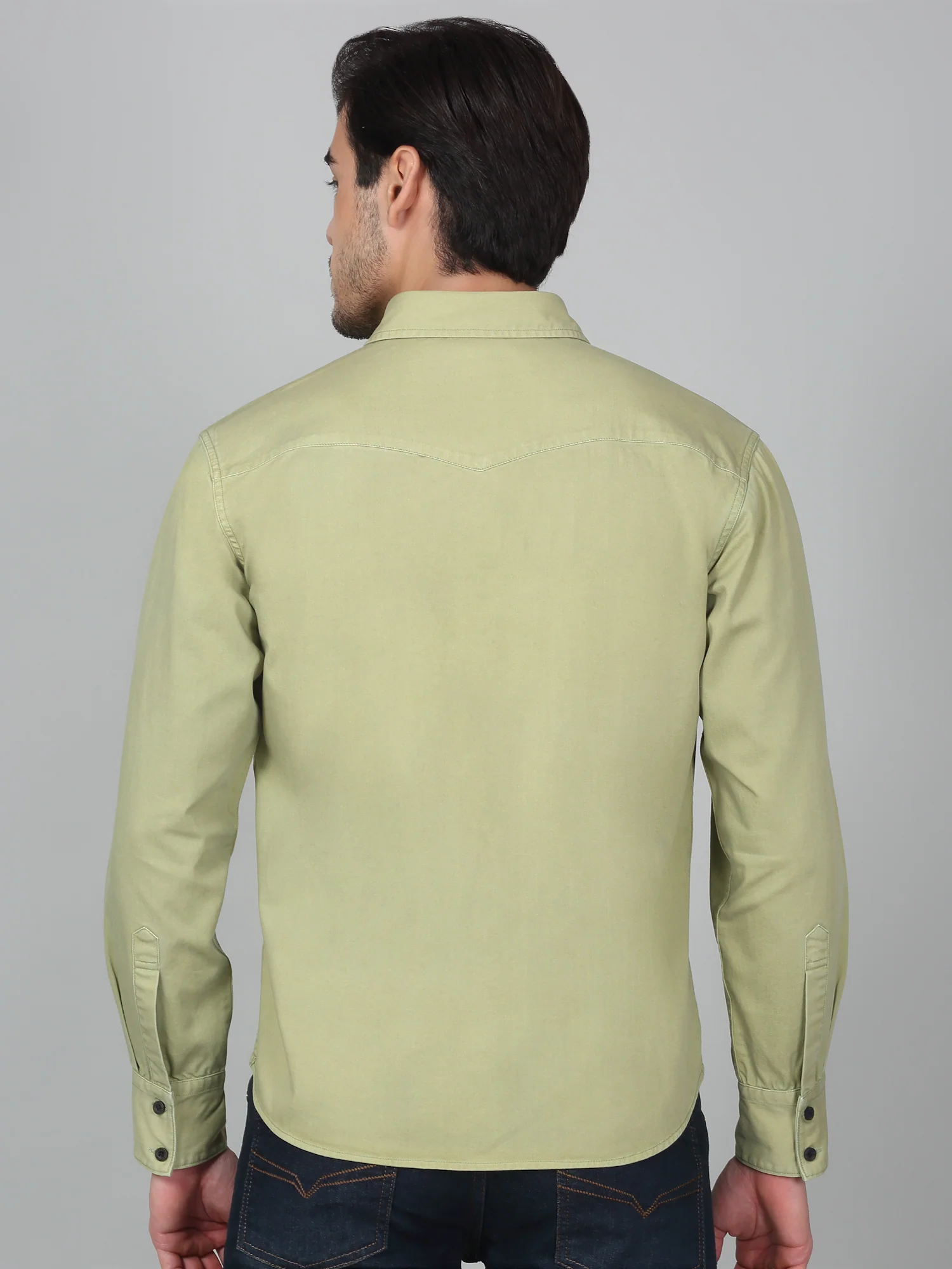 Casual Shirt for Men | Breathable & Soft with Color Fastness Regular Fit Spread Collar Neck Cotton Fabric Solid Pattern - Image 6