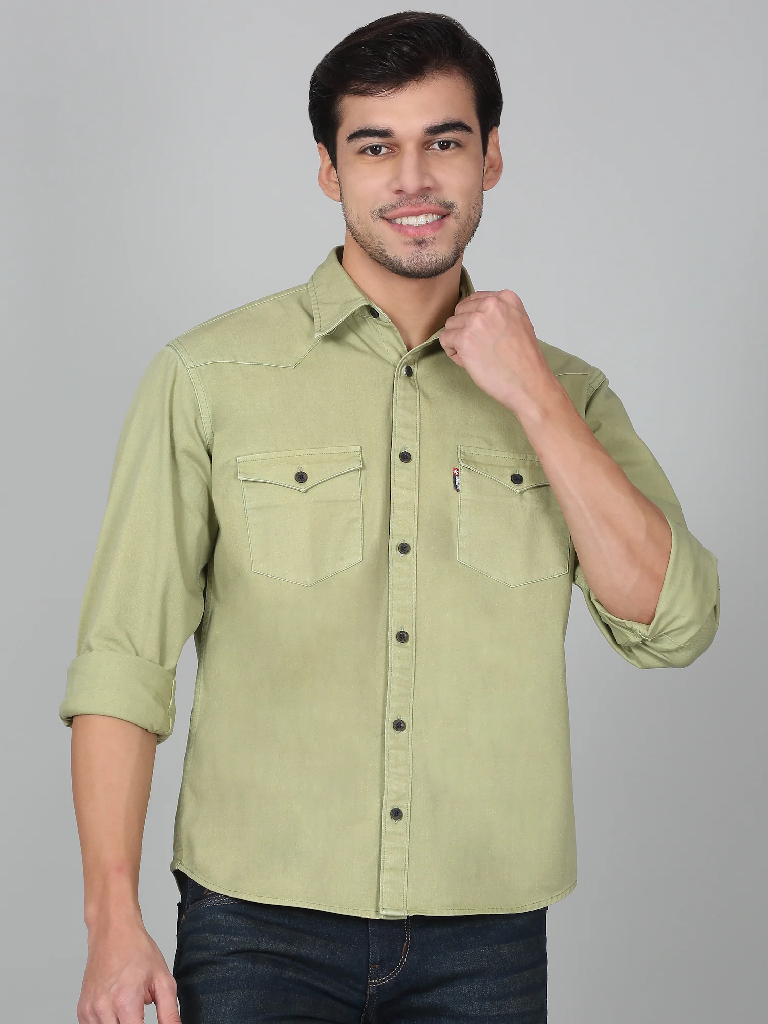 Casual Shirt for Men | Breathable & Soft with Color Fastness Regular Fit Spread Collar Neck Cotton Fabric Solid Pattern - Image 8