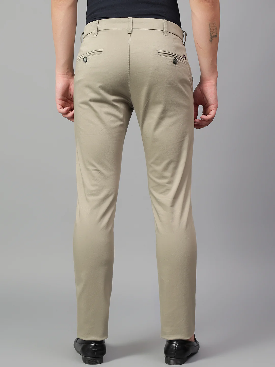 Casual Trouser for Men | Breathable & Soft with Color Fastness Regular Fit Cotton Blend Fabric Solid Pattern Button Closure - Image 3