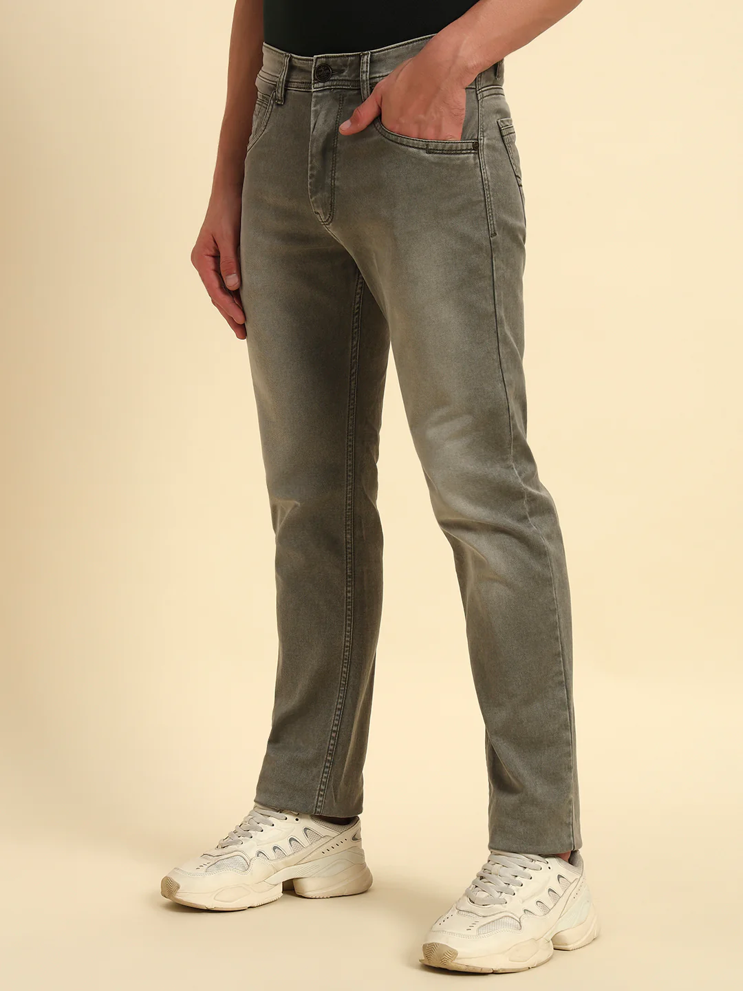 Denim Jeans for Men l Breathable & Soft with Color Fastness Straight Fit Cotton Fabric Solid Pattern Button Closure - Image 7