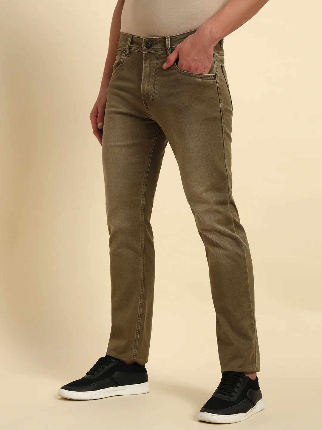Denim Jeans for Men l Breathable & Soft with Color Fastness Straight Fit Cotton Fabric Solid Pattern Button Closure - Image 7