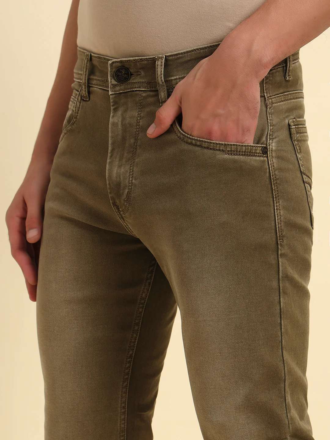 Denim Jeans for Men l Breathable & Soft with Color Fastness Straight Fit Cotton Fabric Solid Pattern Button Closure - Image 9