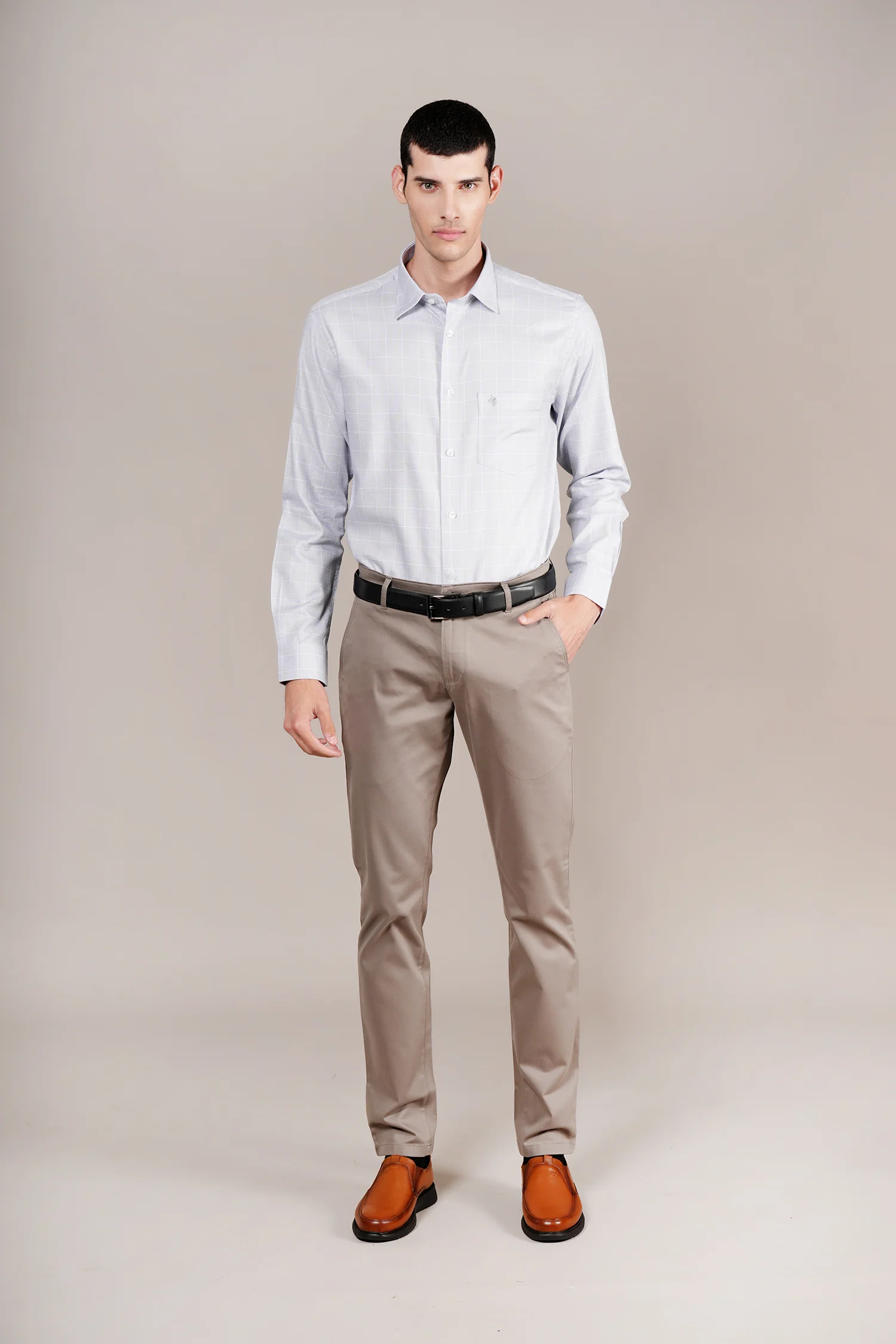 Formal Shirt for Men l Breathable & Soft with Color Fastness Regular Fit Spread Collar Neck Cotton Fabric Checkered Pattern - Image 2