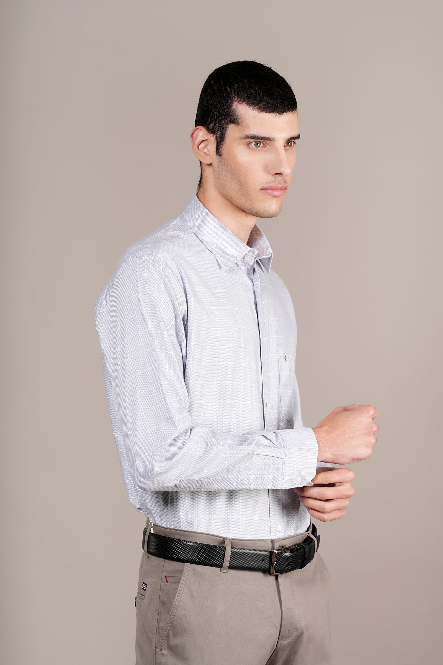 Formal Shirt for Men l Breathable & Soft with Color Fastness Regular Fit Spread Collar Neck Cotton Fabric Checkered Pattern - Image 4