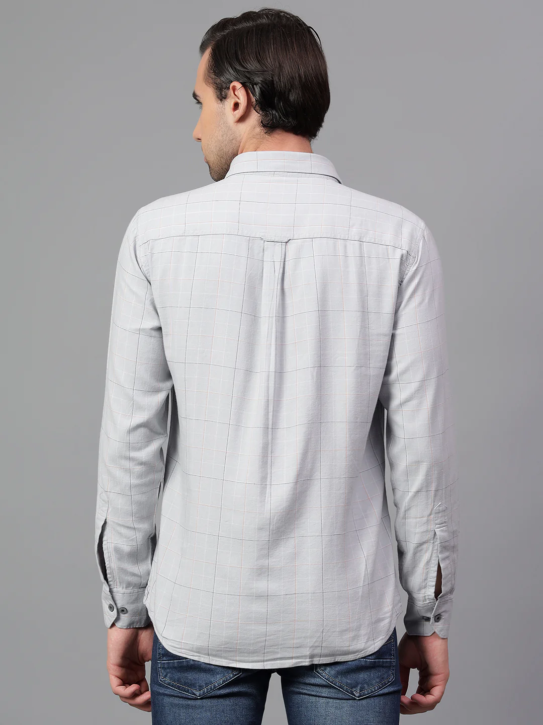 Casual Shirt for Men | Breathable & Soft with Color Fastness Regular Fit Spread Collar Neck Cotton Blend Fabric Checkered Pattern - Image 4