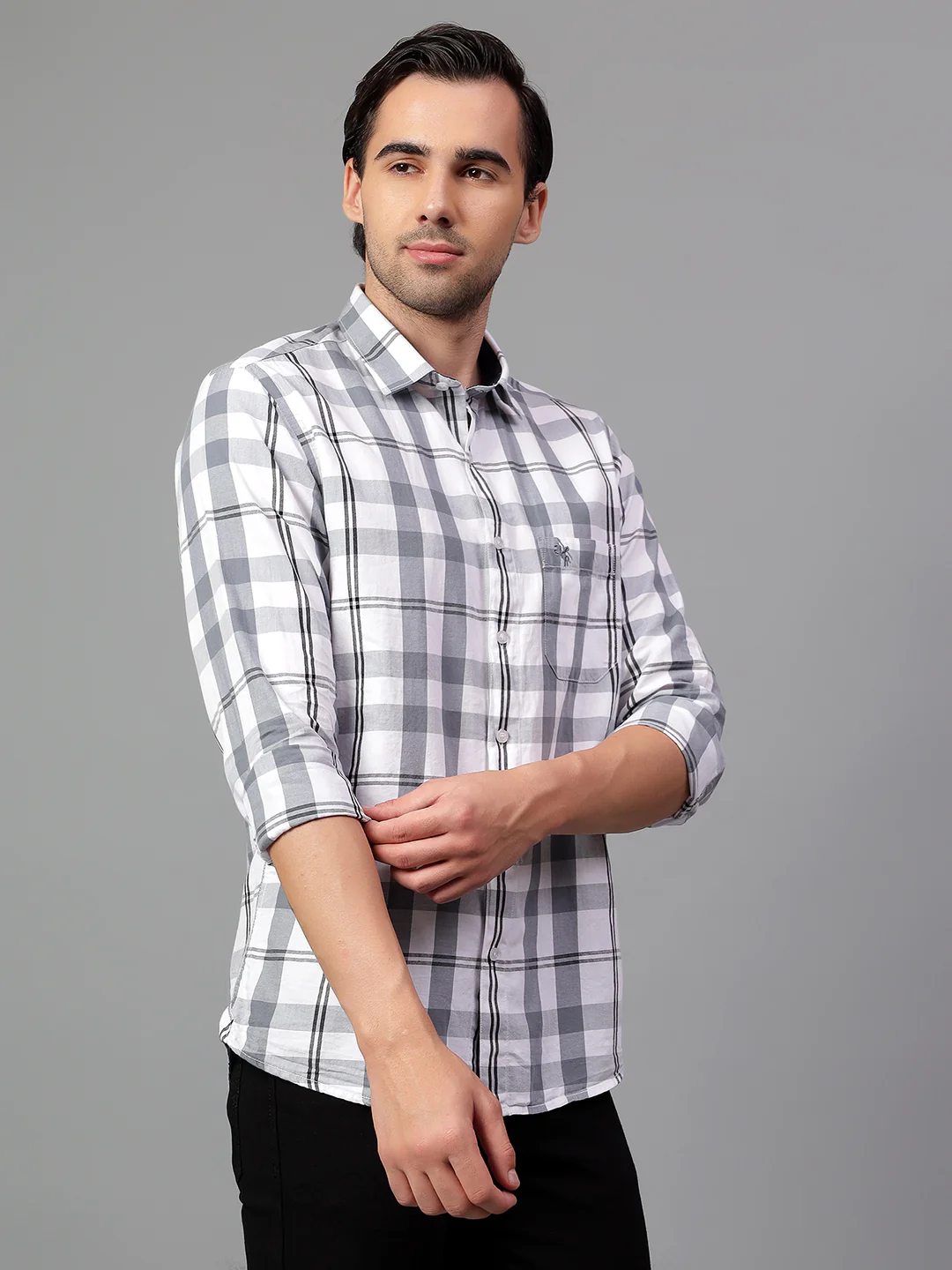 Casual Shirt for Men | Breathable & Soft with Color Fastness Regular Fit Spread Collar Neck Cotton Fabric Checkered Pattern - Image 4
