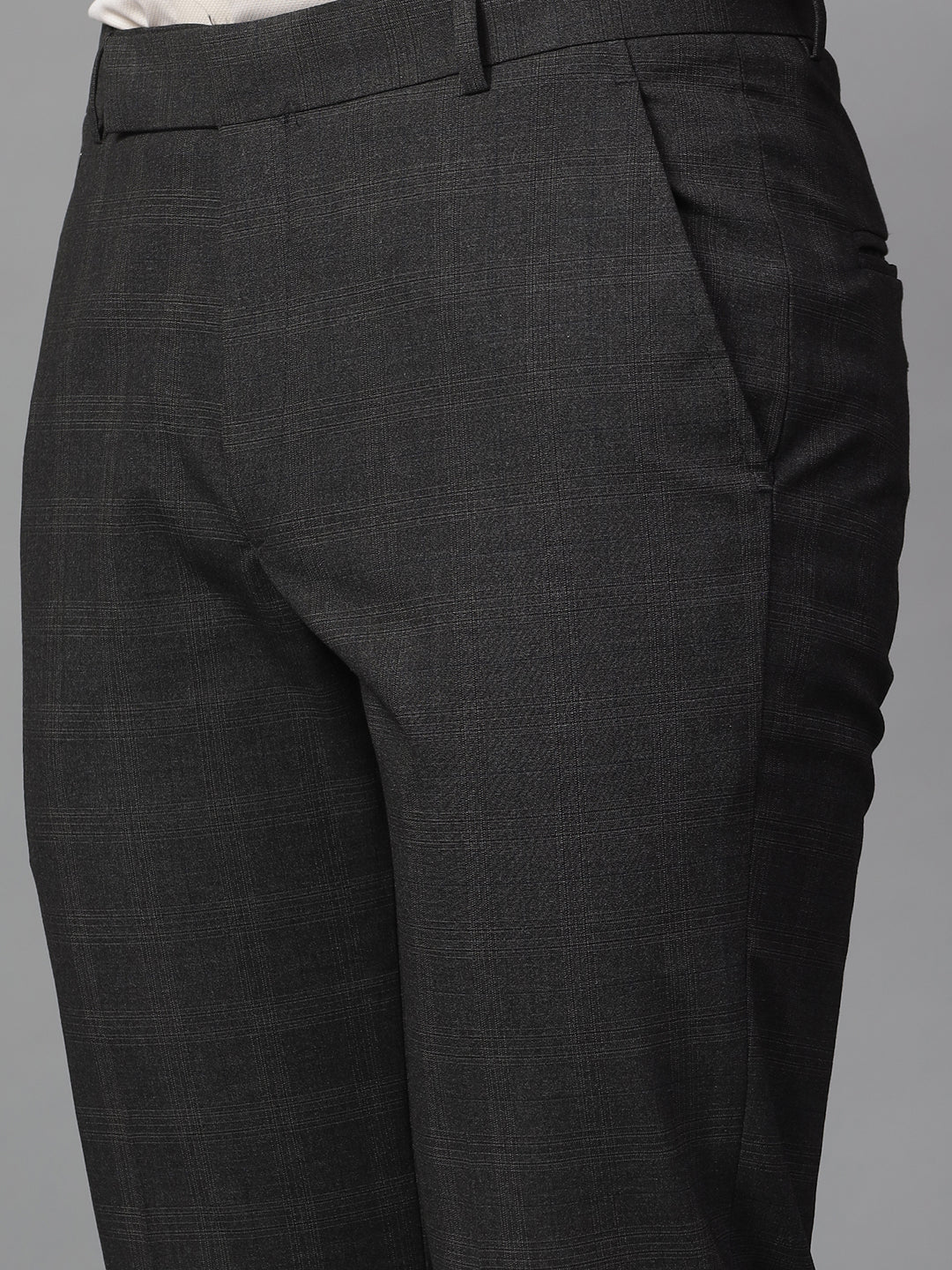 Formal Trouser for Men | Breathable & Soft with Color Fastness Regular Fit Poly Viscose Fabric Checkered Pattern Hook & Eye Closure - Image 6