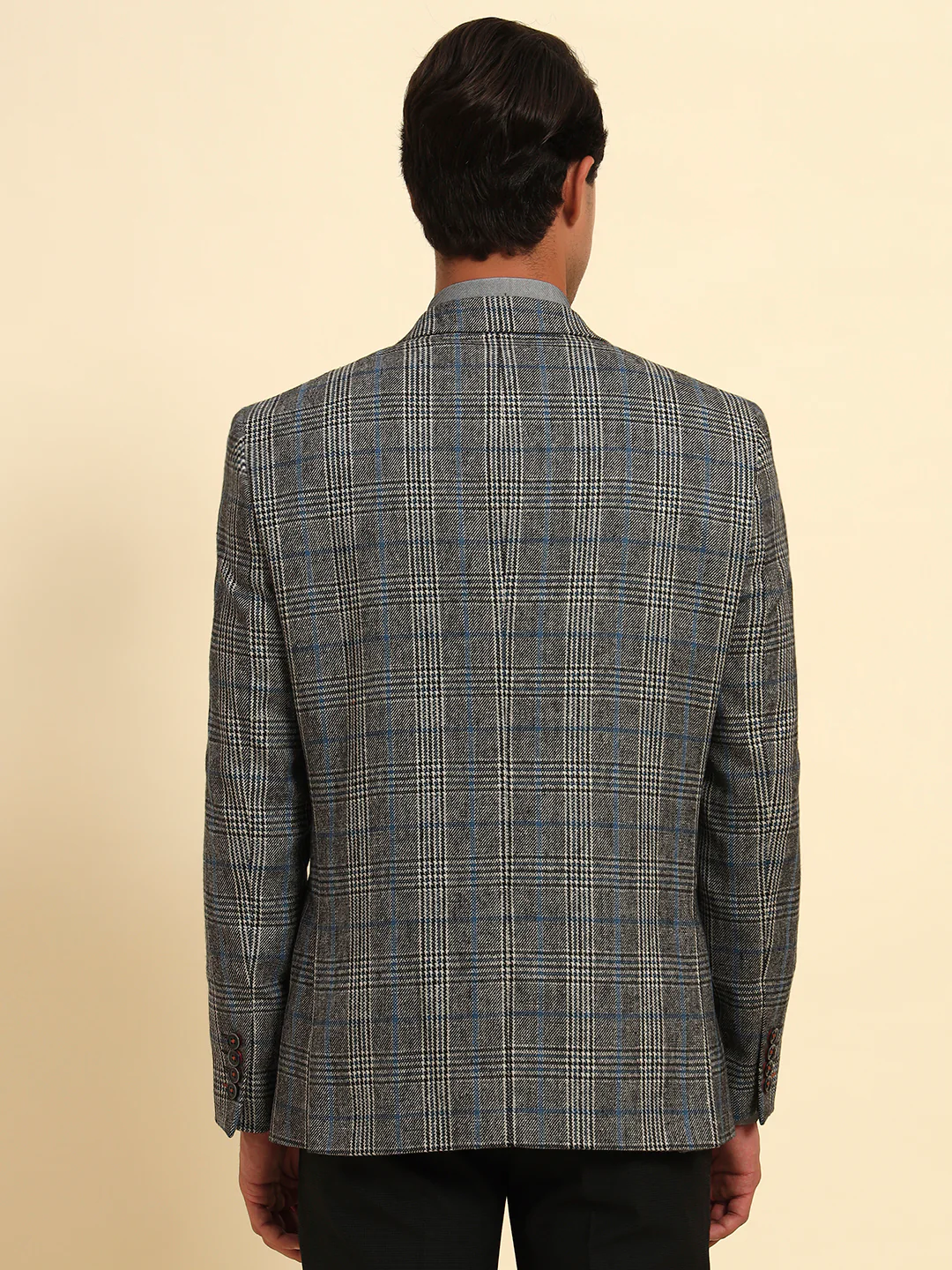 Blazer for Men | Premium Formal Blazer Slim Fit Notched Collar Tweed Fabric Checkered Pattern - Image 7