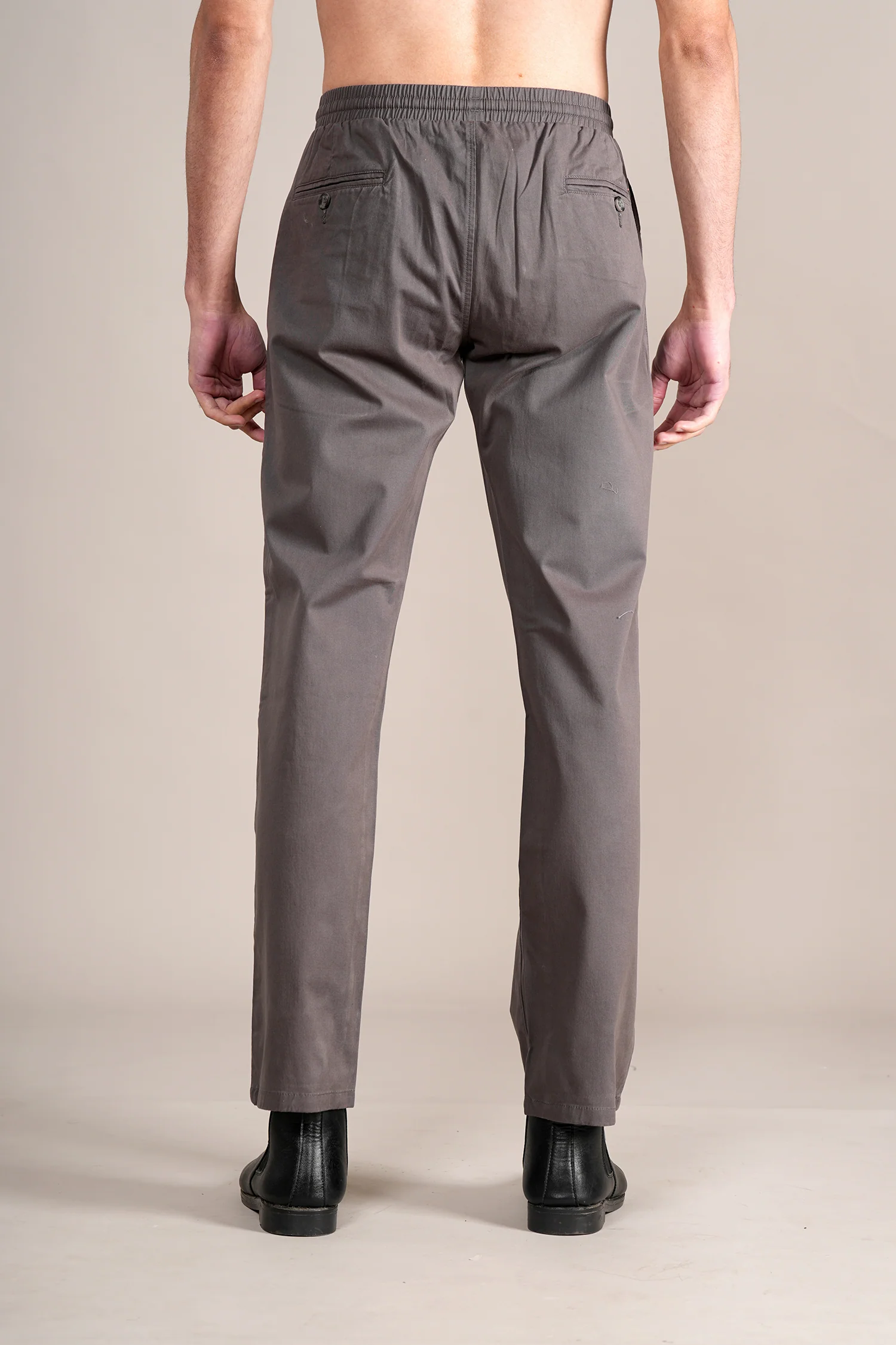 Casual Trouser for Men | Breathable & Soft with Color Fastness Regular Fit Cotton Blend Fabric Solid Pattern Drawstring Closure - Image 5