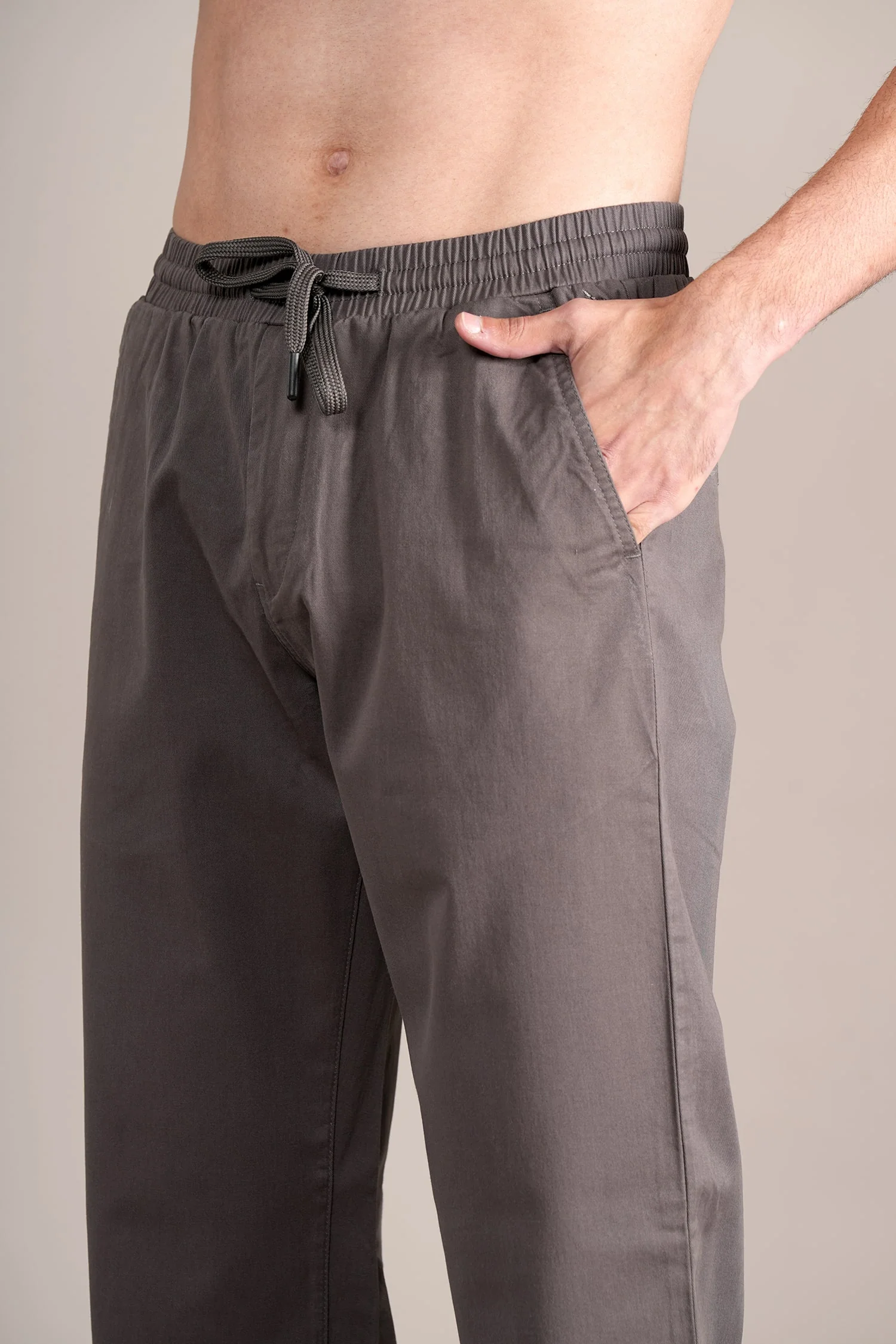 Casual Trouser for Men | Breathable & Soft with Color Fastness Regular Fit Cotton Blend Fabric Solid Pattern Drawstring Closure - Image 6