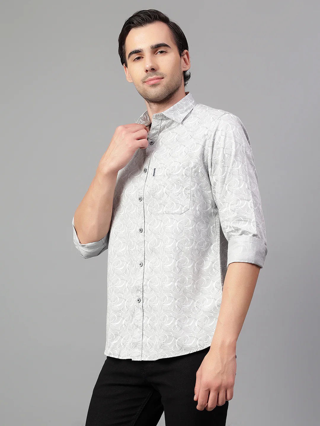 Casual Shirt for Men | Breathable & Soft with Color Fastness Regular Fit Spread Collar Neck Cotton Fabric Printed Pattern - Image 4