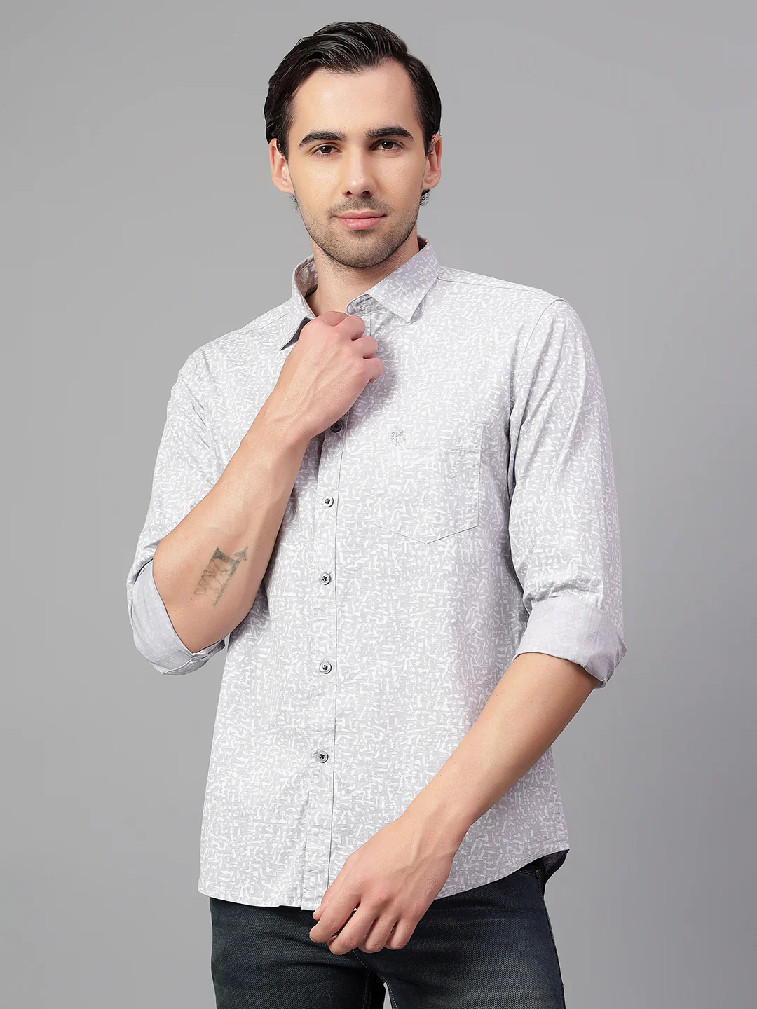 Casual Shirt for Men | Breathable & Soft with Color Fastness Regular Fit Spread Collar Neck Cotton Fabric Printed Pattern - Image 2