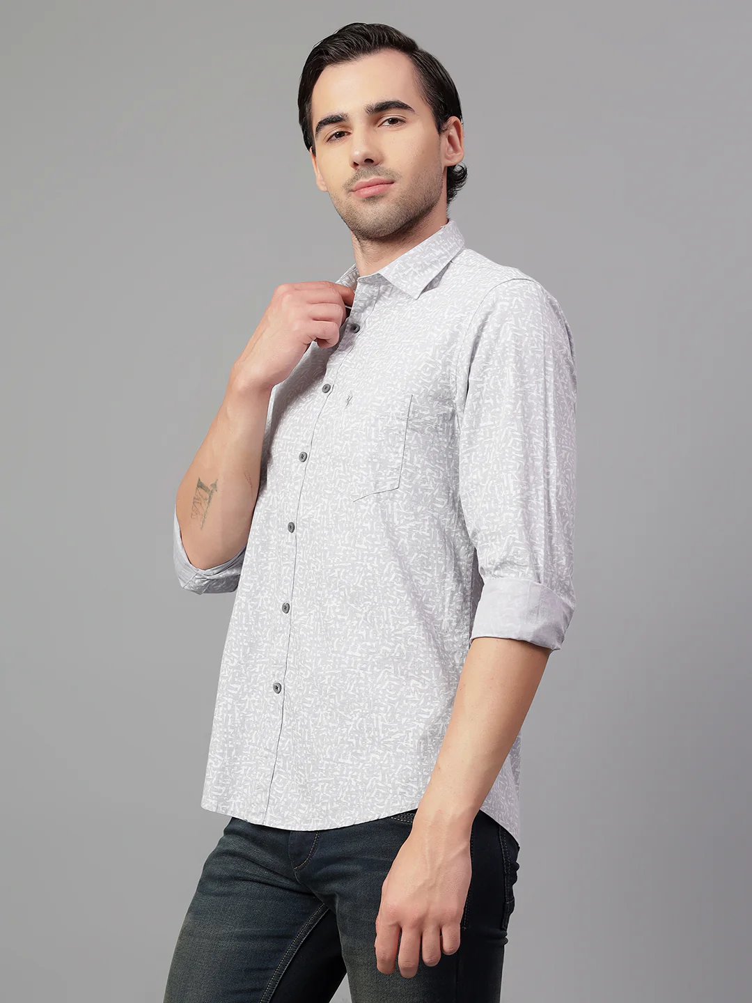 Casual Shirt for Men | Breathable & Soft with Color Fastness Regular Fit Spread Collar Neck Cotton Fabric Printed Pattern - Image 4