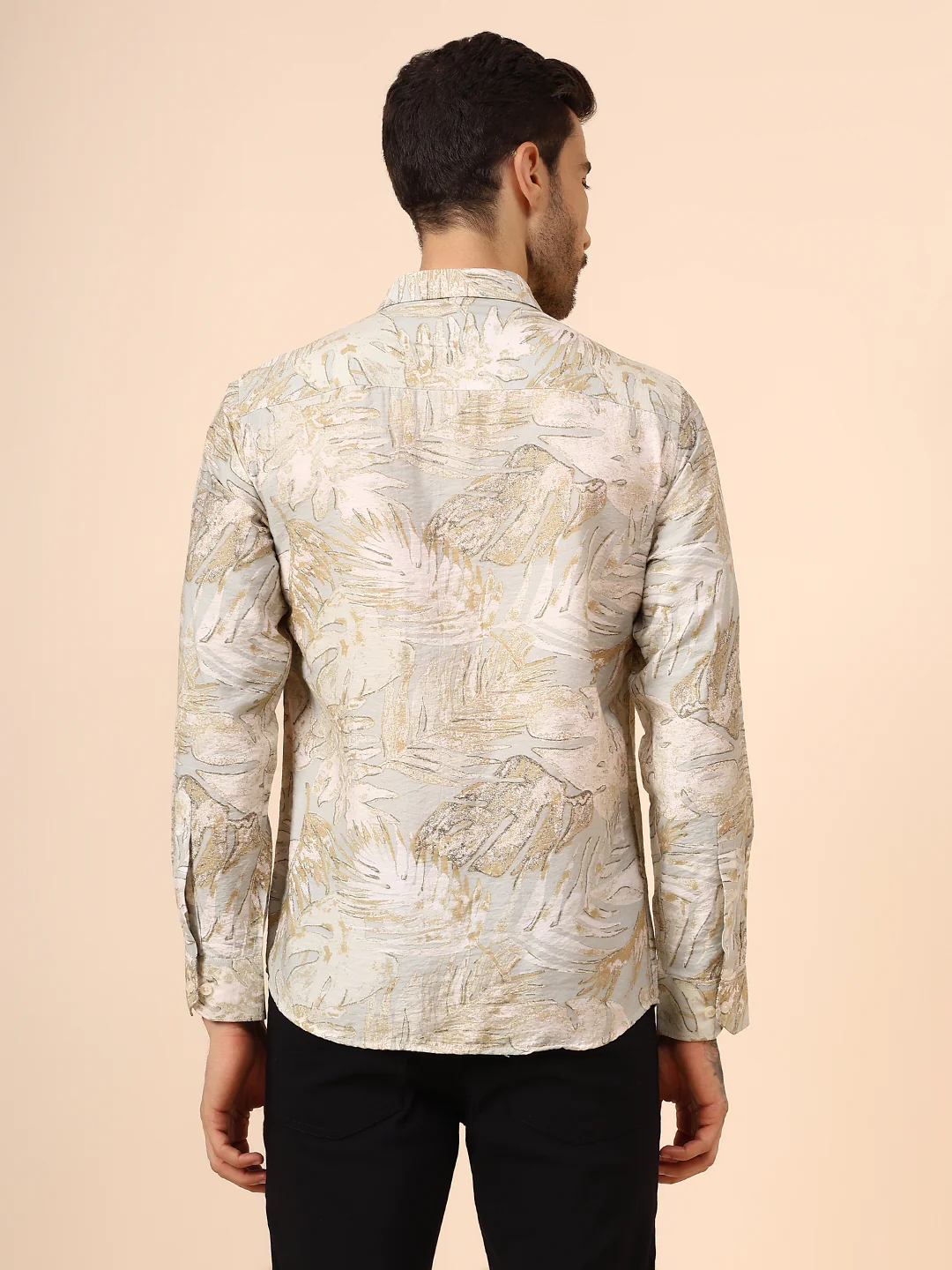 Casual Shirt for Men | Breathable & Soft with Color Fastness Regular Fit Spread Collar Neck Viscose Fabric Printed Pattern - Image 5