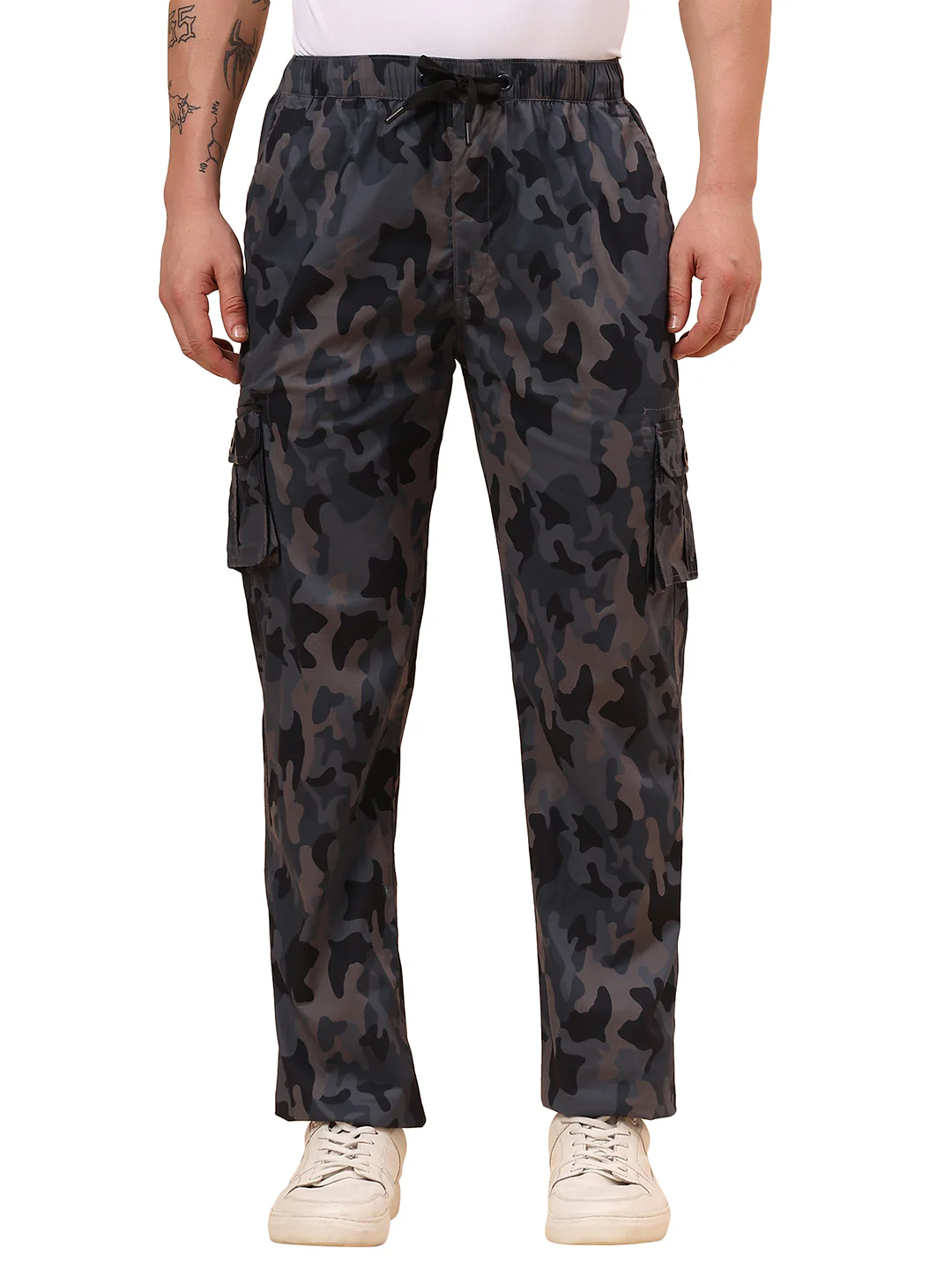 Men's Grey Printed Regular Fit Lower - Image 9