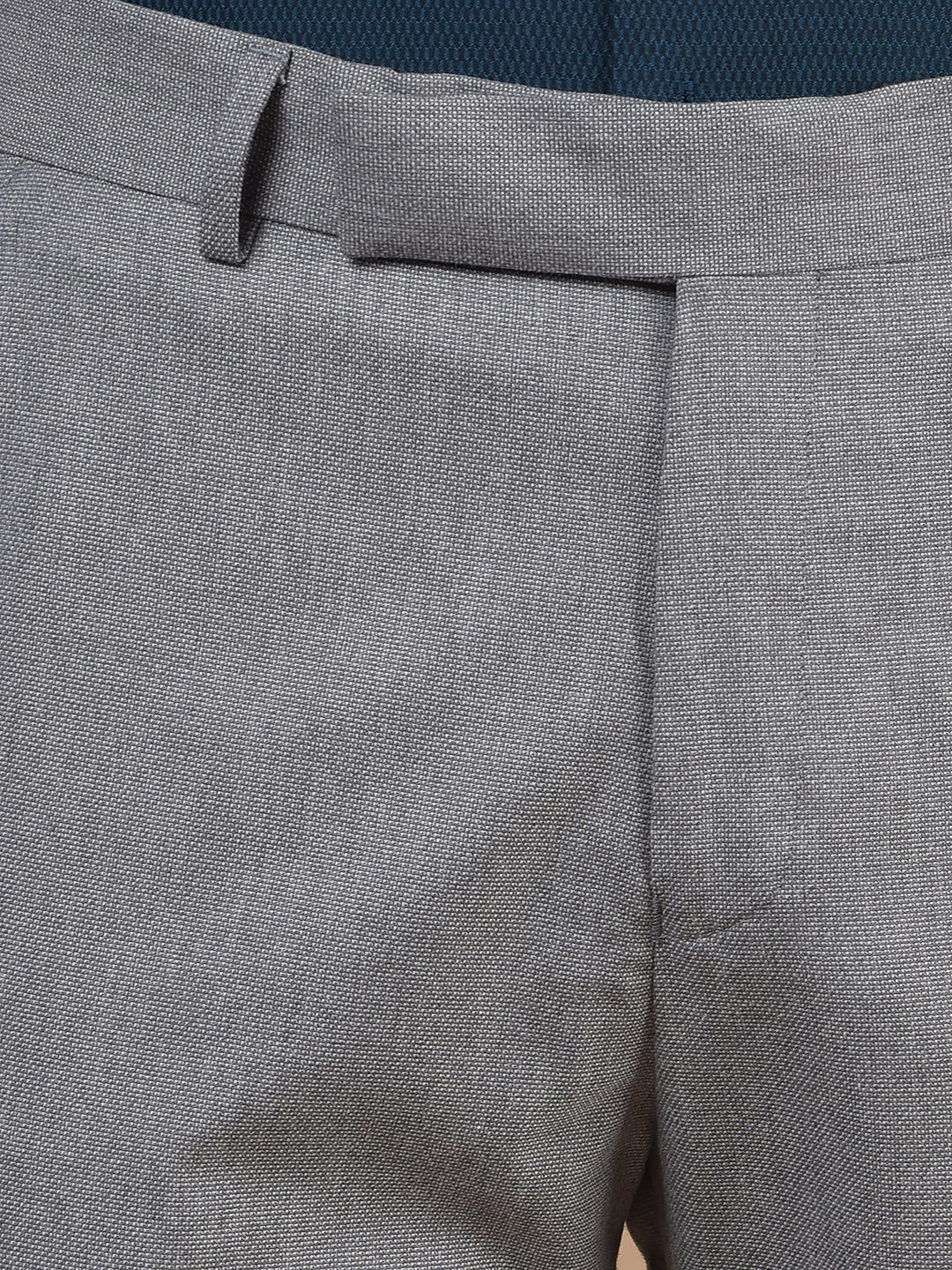 Formal Trouser for Men | Breathable & Soft with Color Fastness Regular Fit Poly Viscose Fabric Self Design Pattern Hook & Eye Closure - Image 5