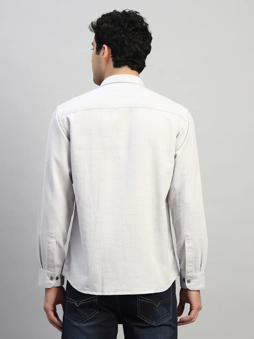 Casual Shirt for Men | Breathable & Soft with Color Fastness Regular Fit Spread Collar Neck Cotton Blend Fabric Self Design Pattern - Image 2