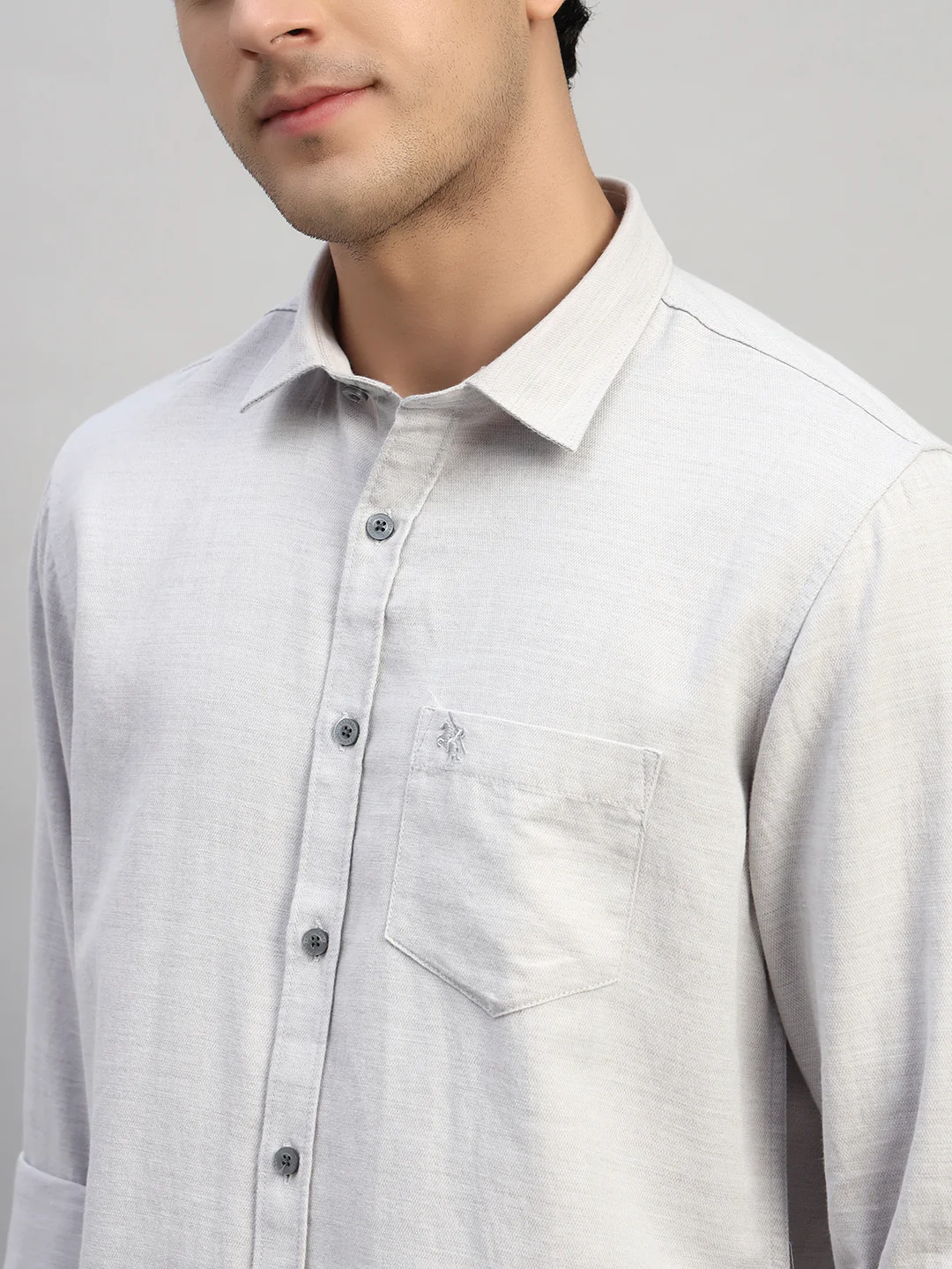Casual Shirt for Men | Breathable & Soft with Color Fastness Regular Fit Spread Collar Neck Cotton Blend Fabric Self Design Pattern - Image 7