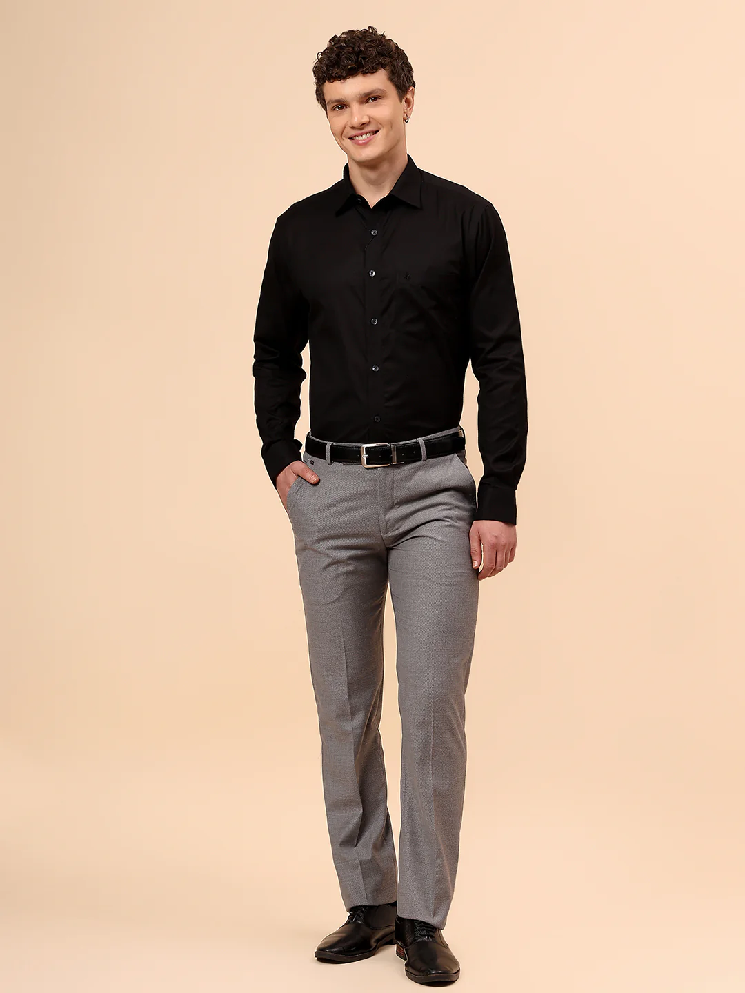 Formal Trouser for Men | Breathable & Soft with Color Fastness Regular Fit Terry Rayon Fabric Solid Pattern Hook & Eye Closure - Image 2