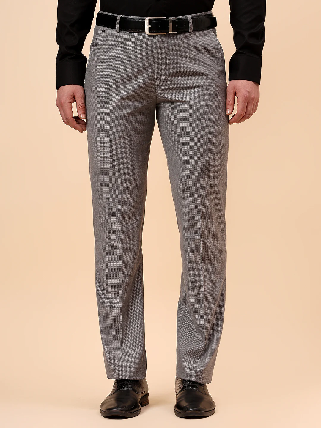 Formal Trouser for Men | Breathable & Soft with Color Fastness Regular Fit Terry Rayon Fabric Solid Pattern Hook & Eye Closure - Image 4