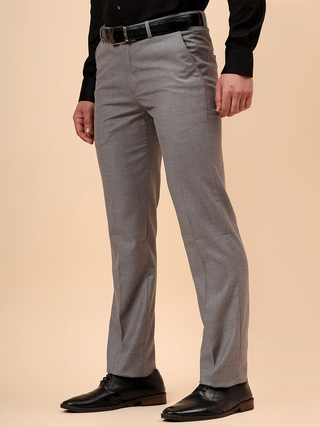 Formal Trouser for Men | Breathable & Soft with Color Fastness Regular Fit Terry Rayon Fabric Solid Pattern Hook & Eye Closure - Image 5