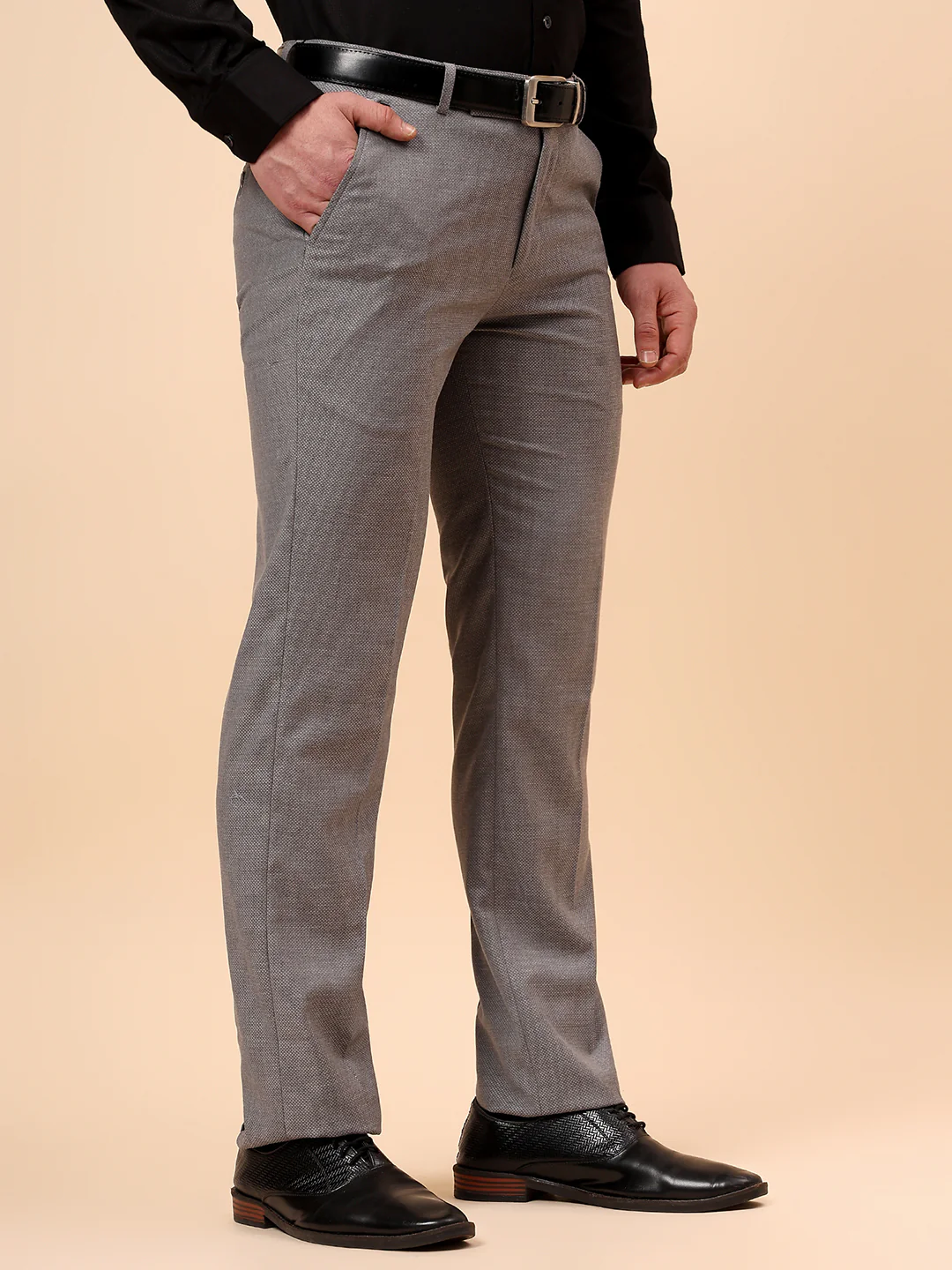 Formal Trouser for Men | Breathable & Soft with Color Fastness Regular Fit Terry Rayon Fabric Solid Pattern Hook & Eye Closure - Image 6