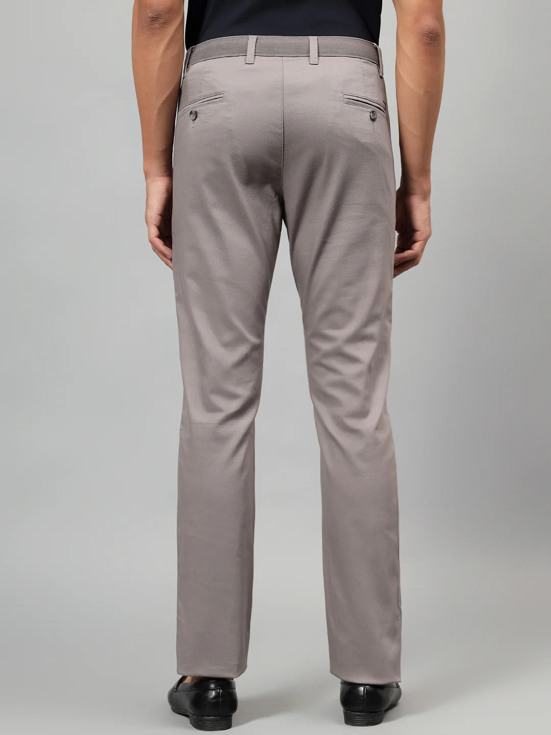 Casual Trouser for Men | Breathable & Soft with Color Fastness Regular Fit Cotton Blend Fabric Self Design Pattern Button Closure - Image 3