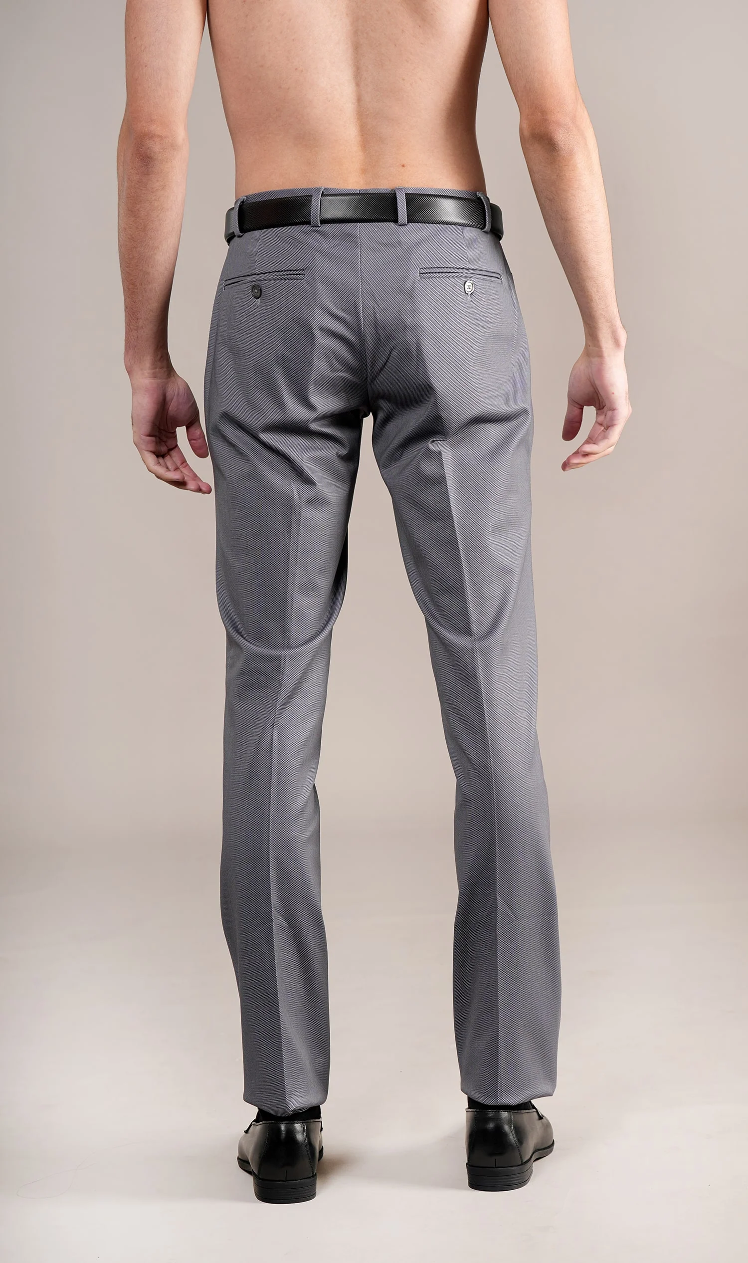 Formal Trouser for Men | Breathable & Soft with Color Fastness Regular Fit Terry Rayon Fabric Self Design Pattern Hook & Eye Closure - Image 5