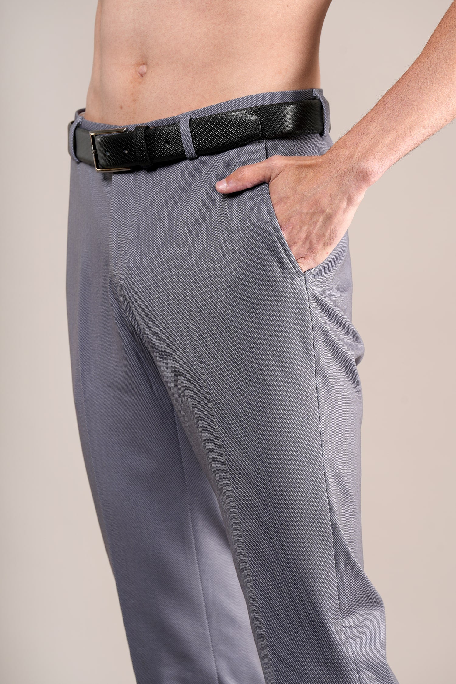 Formal Trouser for Men | Breathable & Soft with Color Fastness Regular Fit Terry Rayon Fabric Self Design Pattern Hook & Eye Closure - Image 6