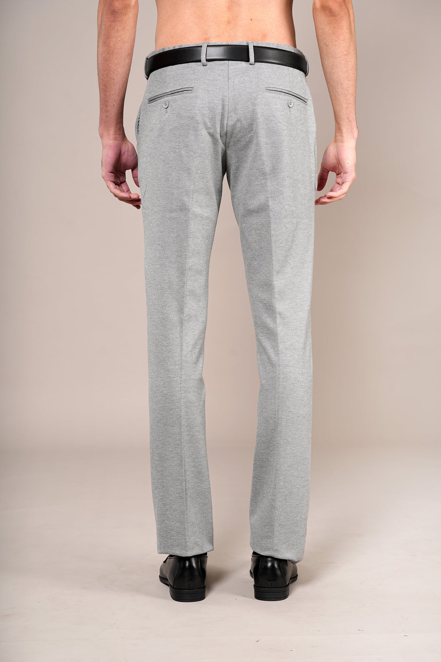 Formal Trouser for Men | Breathable & Soft with Color Fastness Regular Fit Rayon Fabric Self Design Pattern Hook & Eye Closure - Image 5