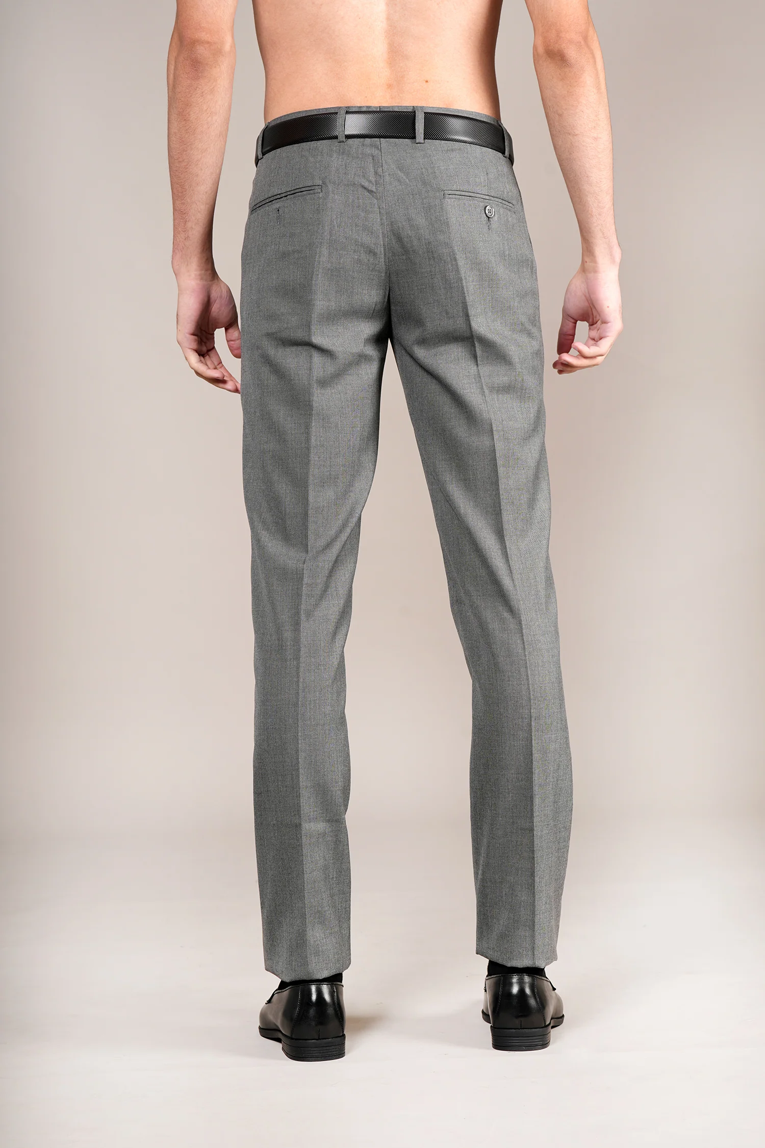 Formal Trouser for Men | Breathable & Soft with Color Fastness Regular Fit Poly Viscose Fabric Self Design Pattern Hook & Eye Closure - Image 6