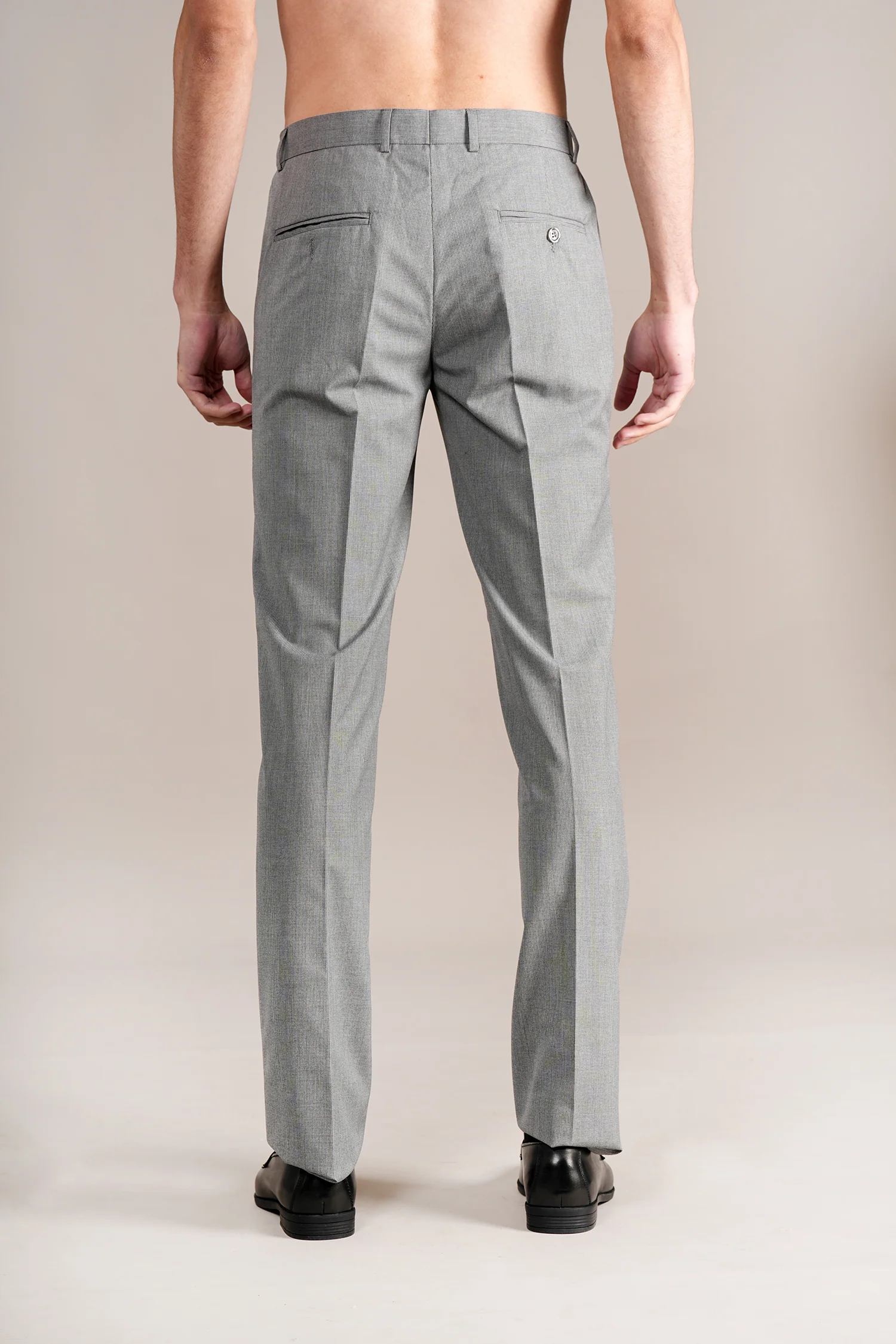 Formal Trouser for Men | Breathable & Soft with Color Fastness Regular Fit Poly Viscose Fabric Self Design Pattern Hook & Eye Closure - Image 5