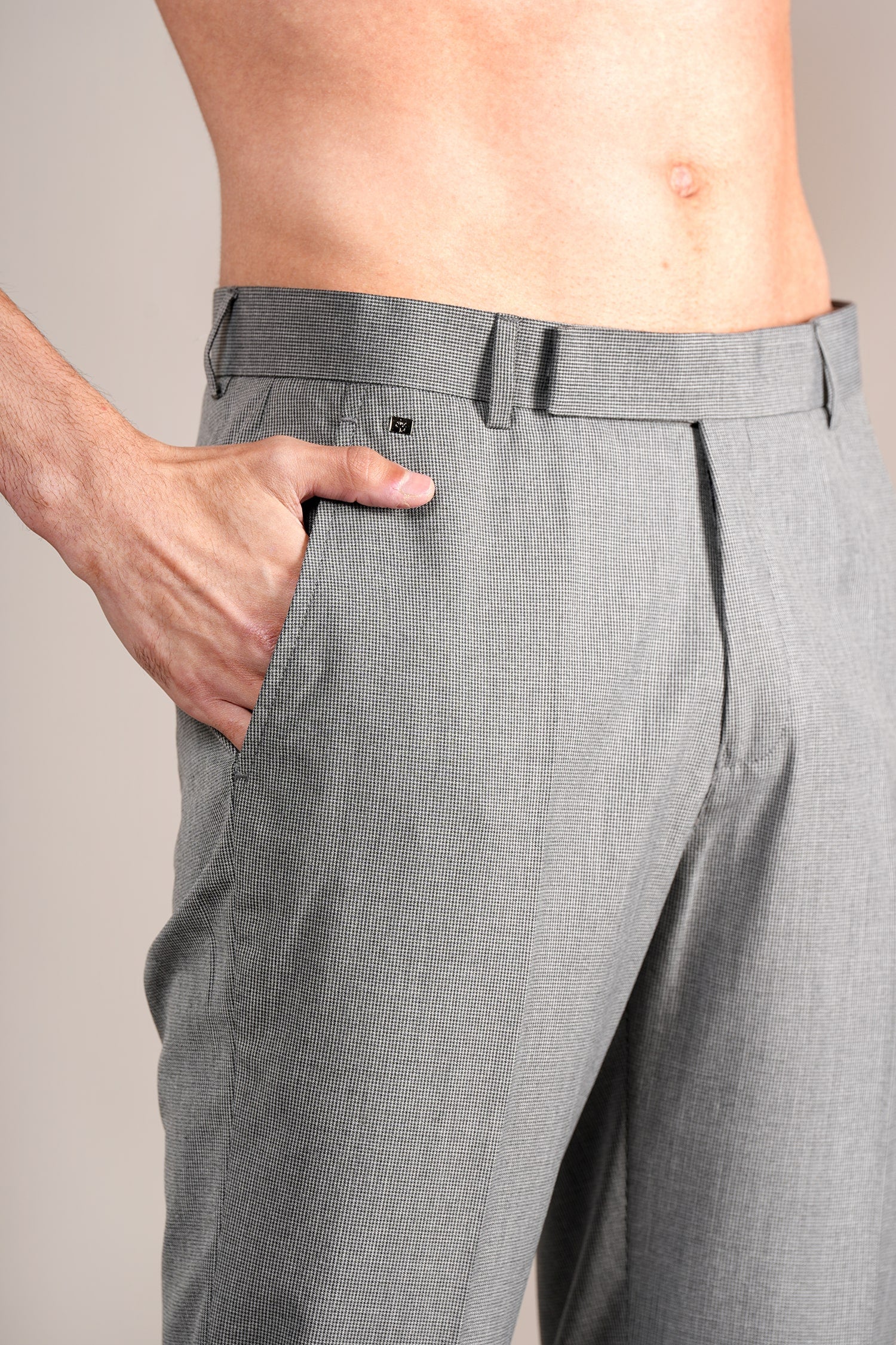 Formal Trouser for Men | Breathable & Soft with Color Fastness Regular Fit Poly Viscose Fabric Self Design Pattern Hook & Eye Closure - Image 6