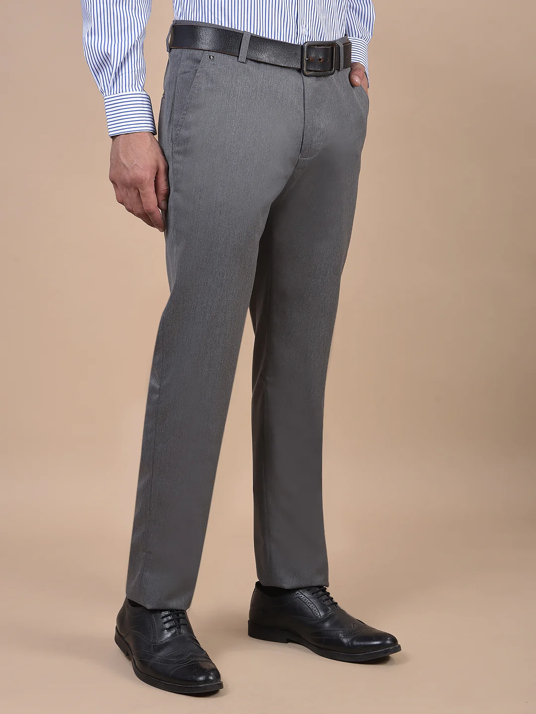 Formal Trouser for Men | Breathable & Soft with Color Fastness Regular Fit Poly Viscose Fabric Solid Pattern Hook & Eye Closure - Image 6