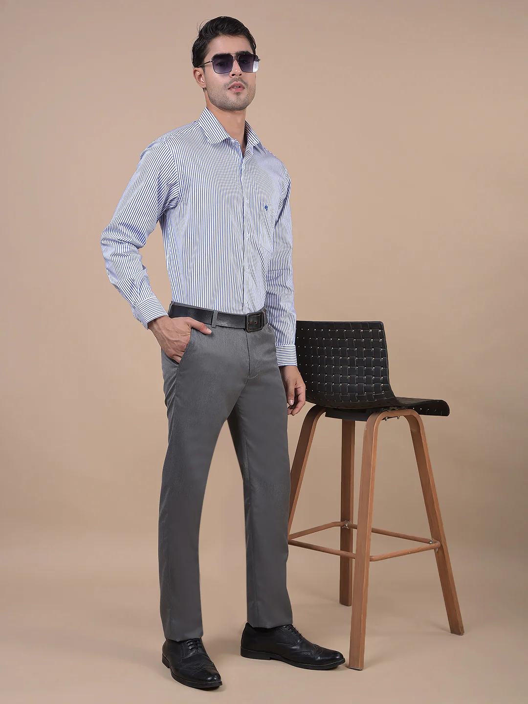 Formal Trouser for Men | Breathable & Soft with Color Fastness Regular Fit Poly Viscose Fabric Solid Pattern Hook & Eye Closure - Image 7