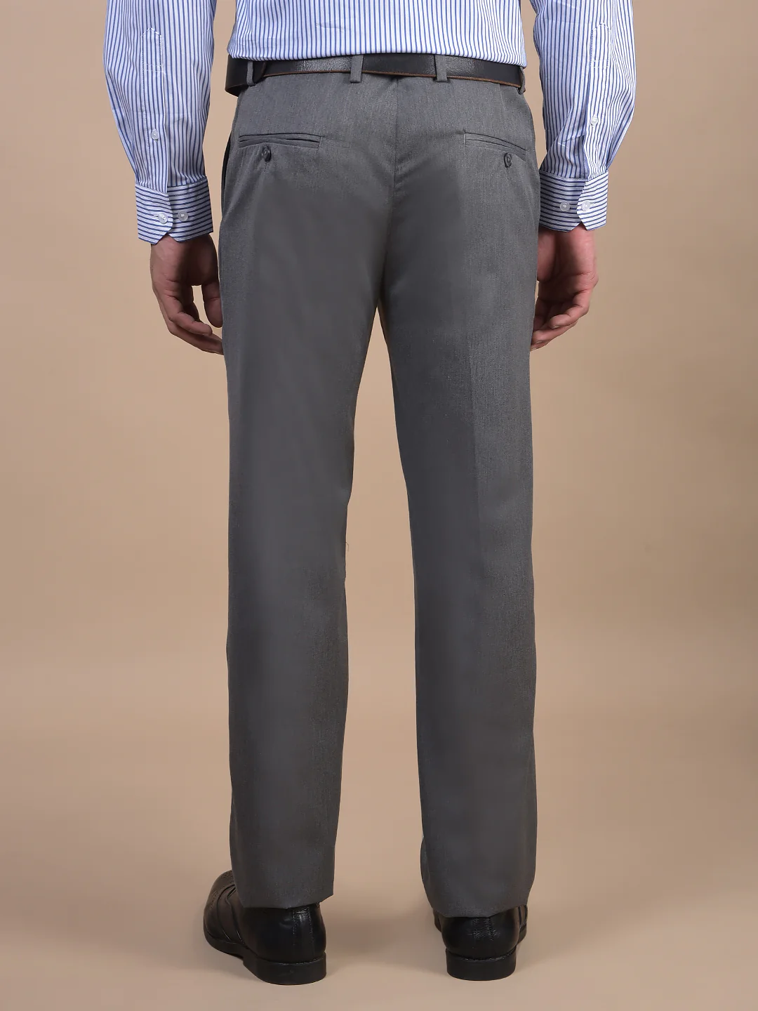 Formal Trouser for Men | Breathable & Soft with Color Fastness Regular Fit Poly Viscose Fabric Solid Pattern Hook & Eye Closure - Image 8